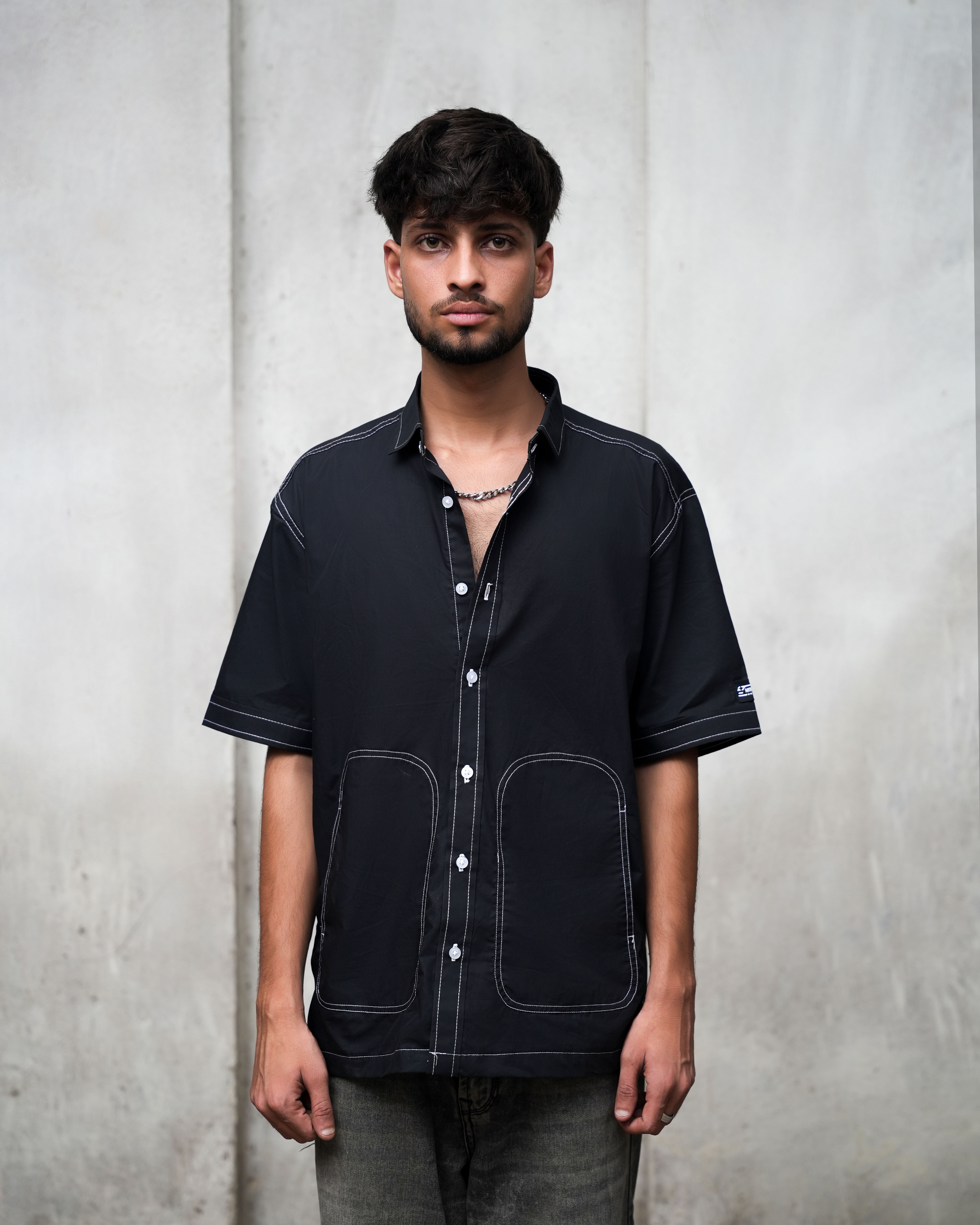 Black code short sleeve shirt