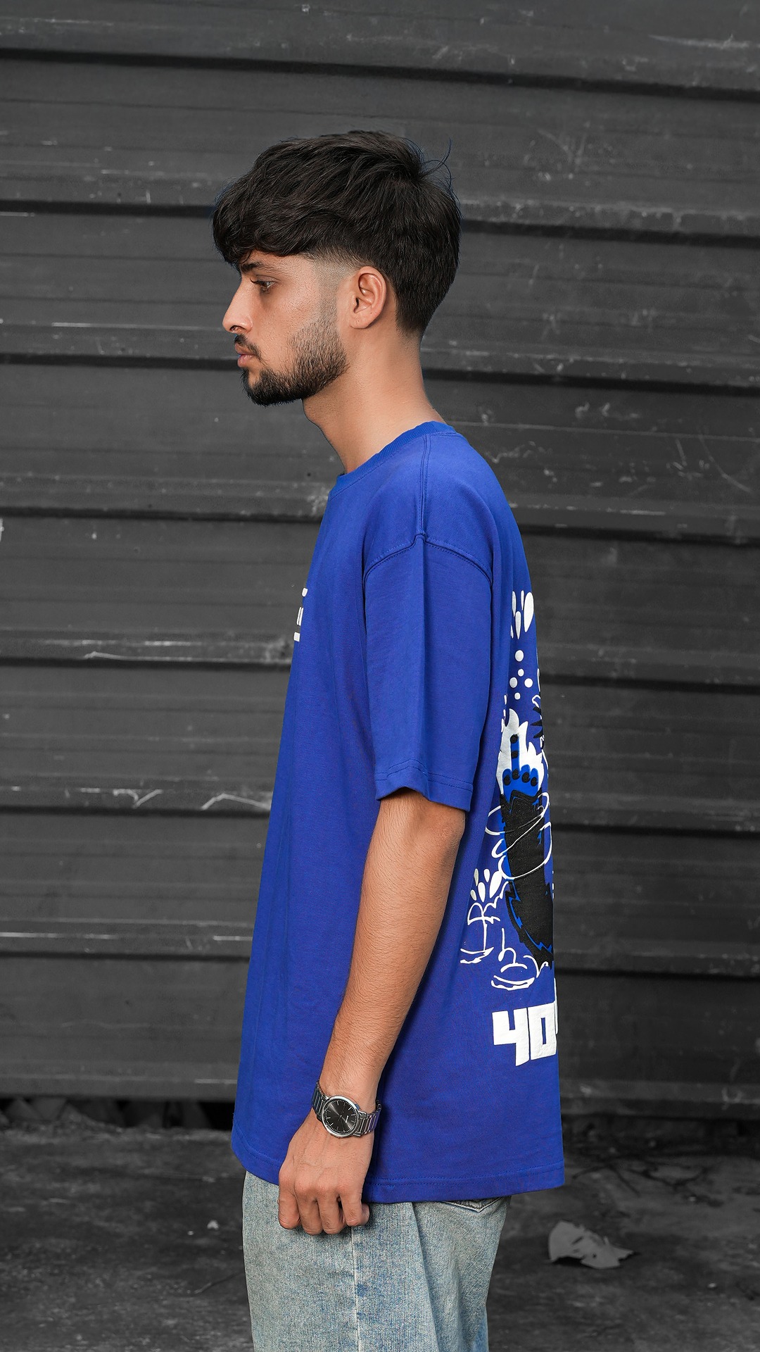 404 devil Blue Graphic T-Shirt