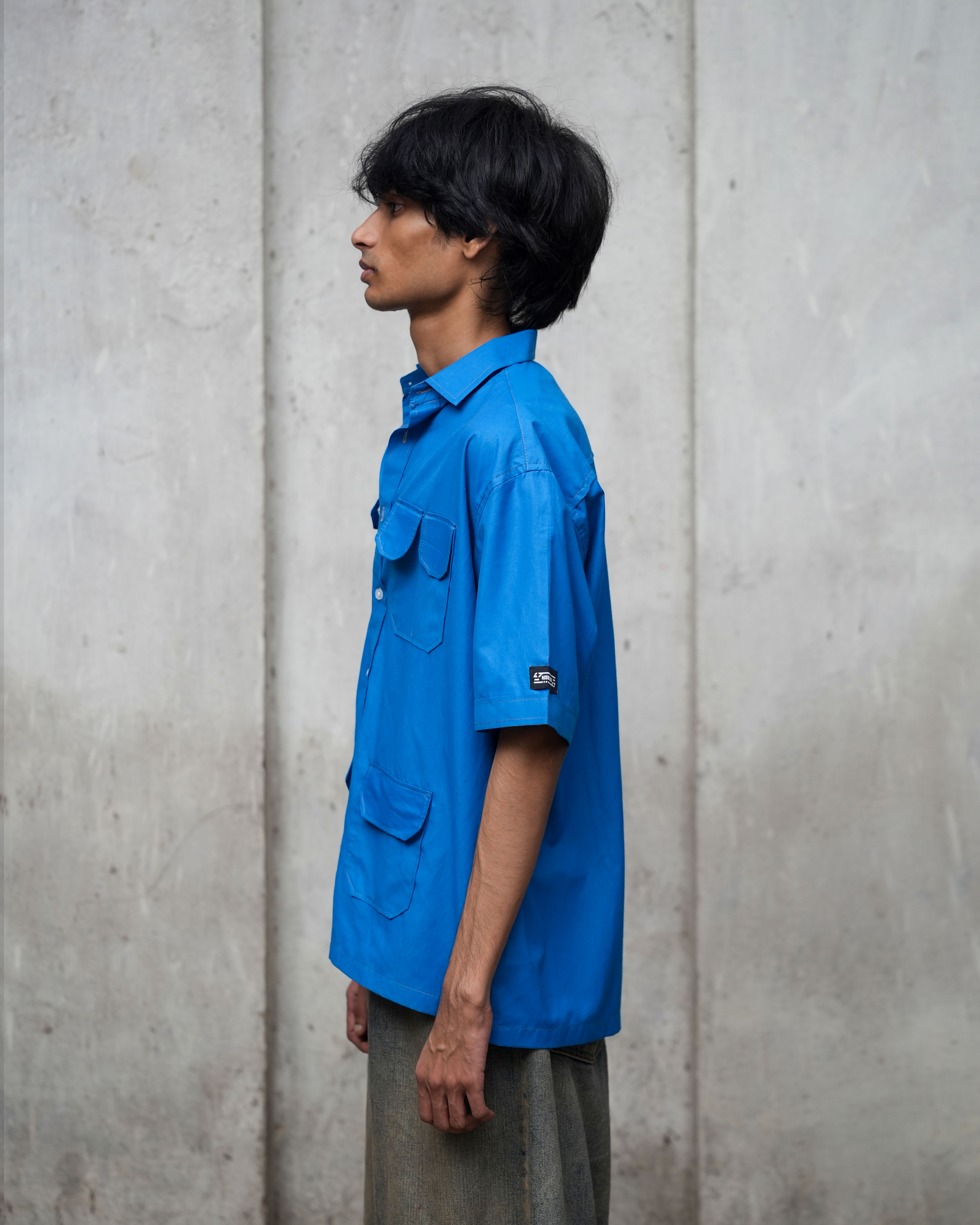 Blue Utility Short Sleeve Shirt