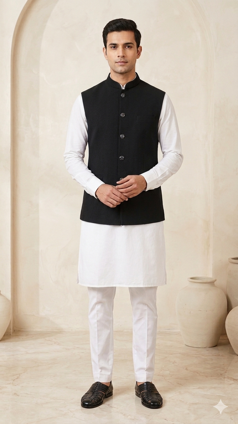 Black Kurta Jacket Kurta - 36(S), 40(L), 42(XL), 44(XXL)