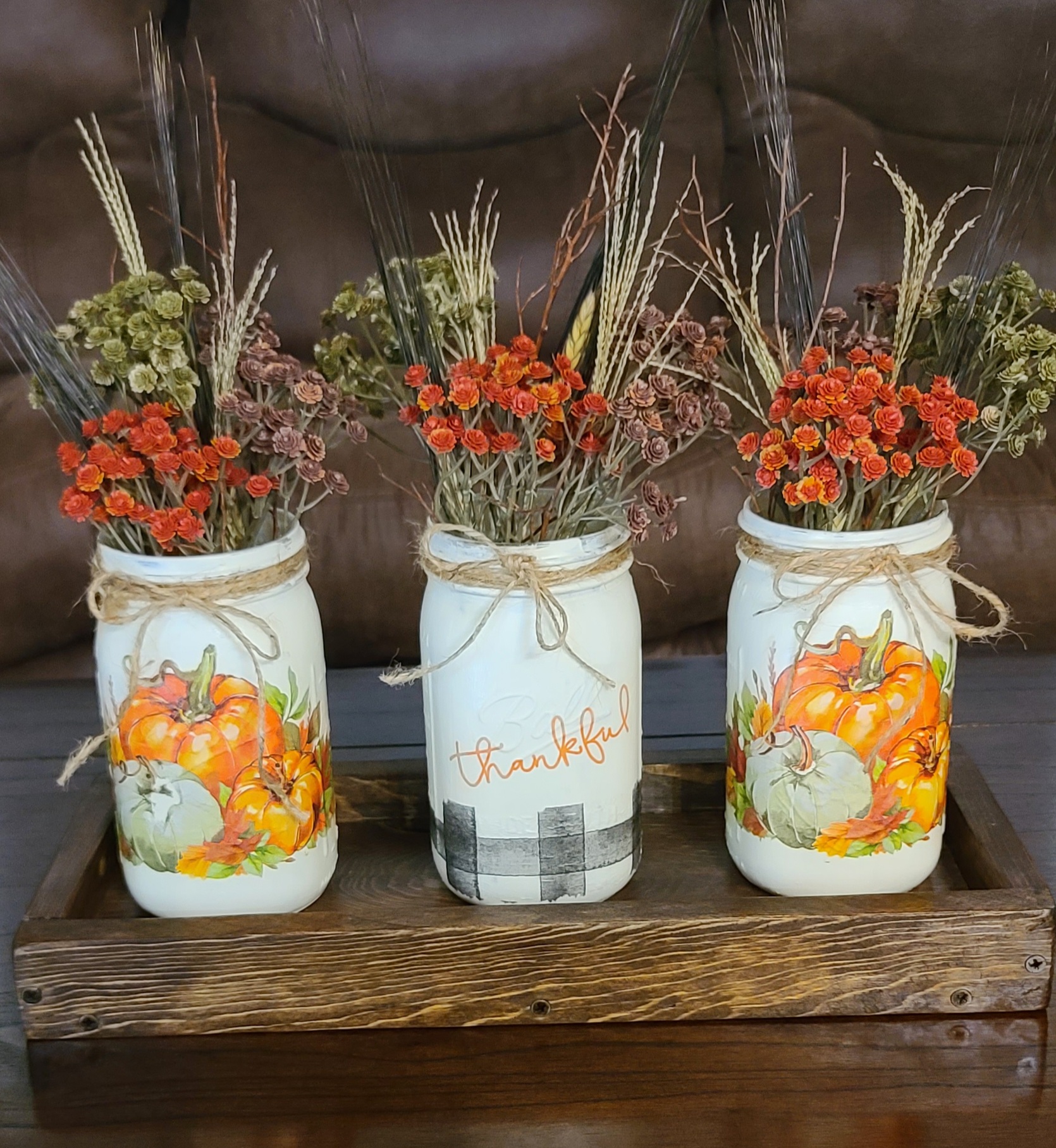 Autumn Harvest Mason Jar Centerpiece