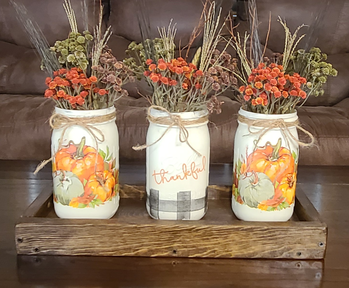 Autumn Harvest Mason Jar Centerpiece