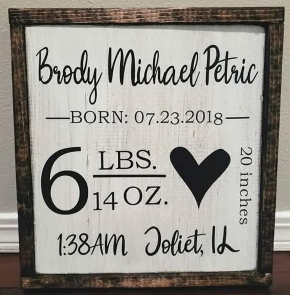 Personalized Baby Birth Announcement Sign
