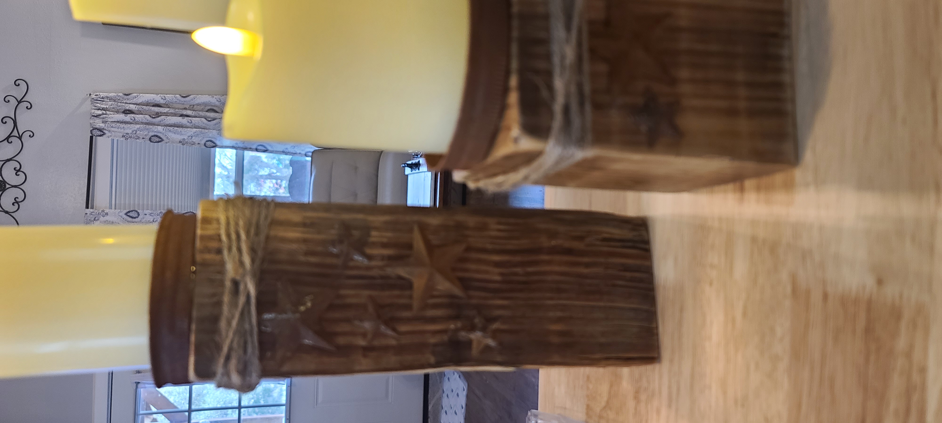 Rustic Wooden Candle Holder Set