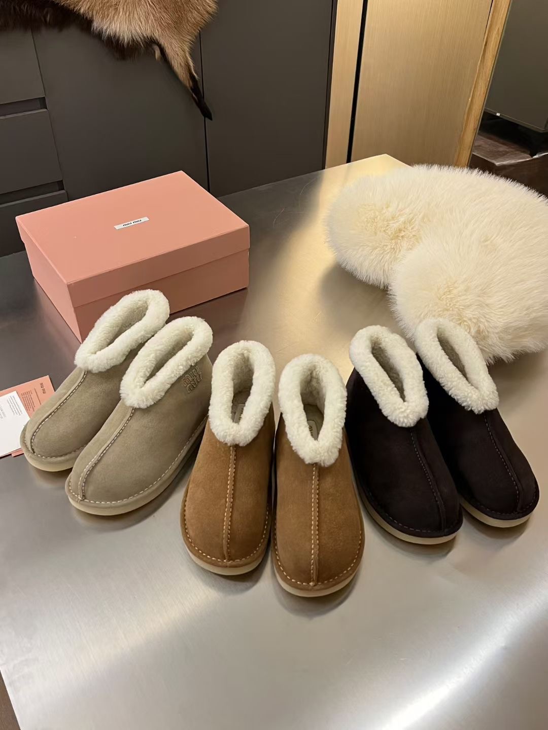 MiuMiu Winter Runway, Shearling Lined booties