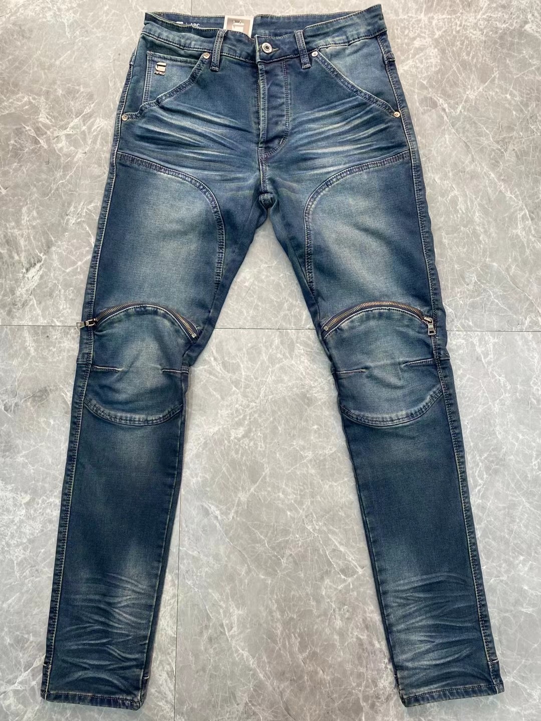 RAW Men's Slim Fit Moto Jeans