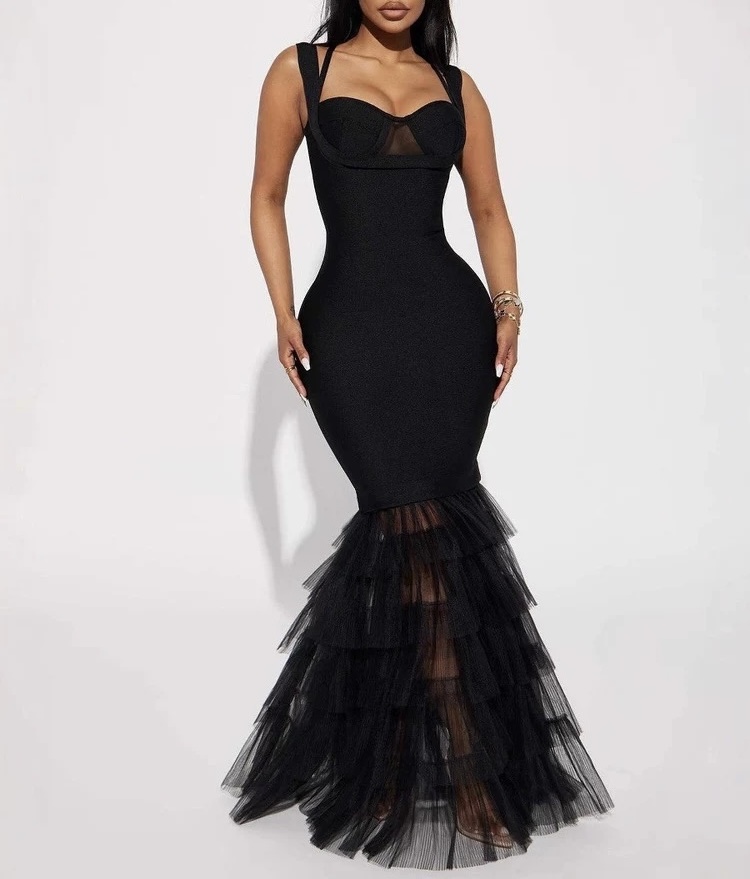 Elegant Black Mermaid Gown