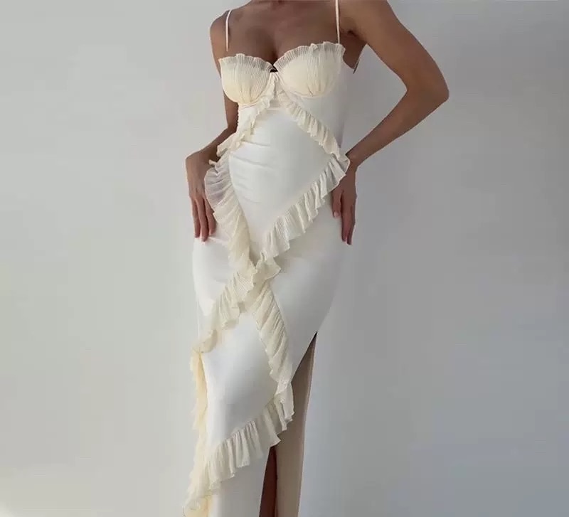 Elegant Pleated Satin Dress