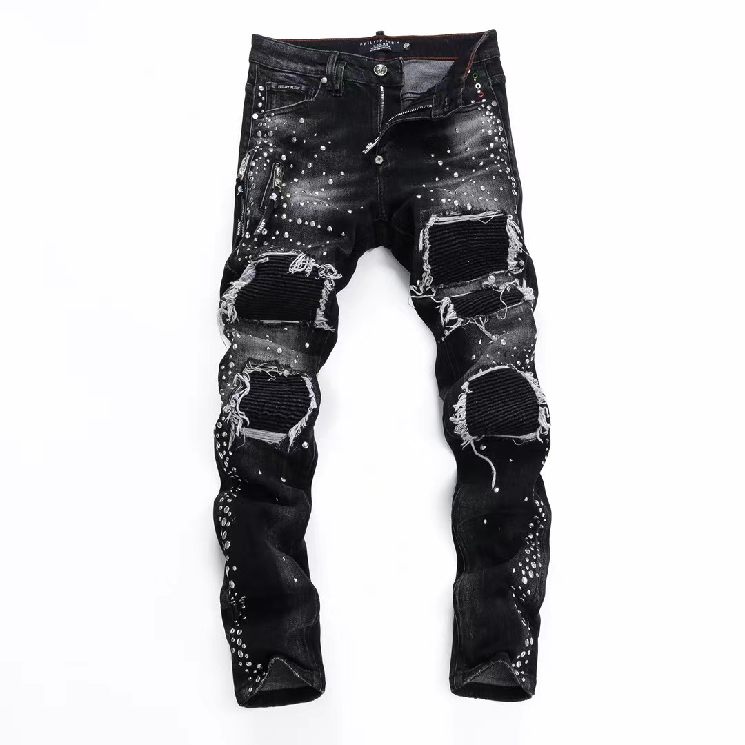 PHILIP PLEIN Stylish Black Distressed Jeans