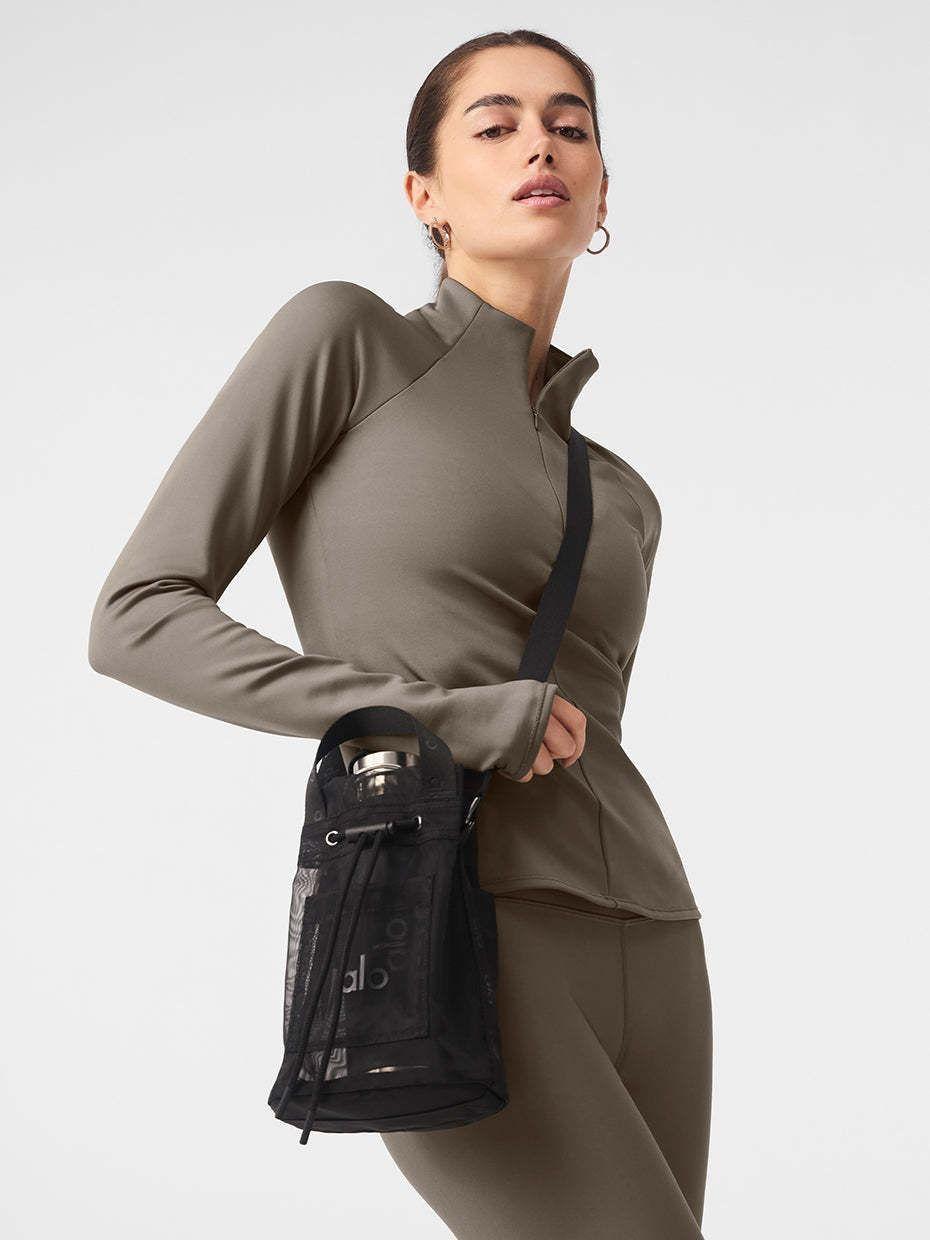 Black Mesh Sling Bag