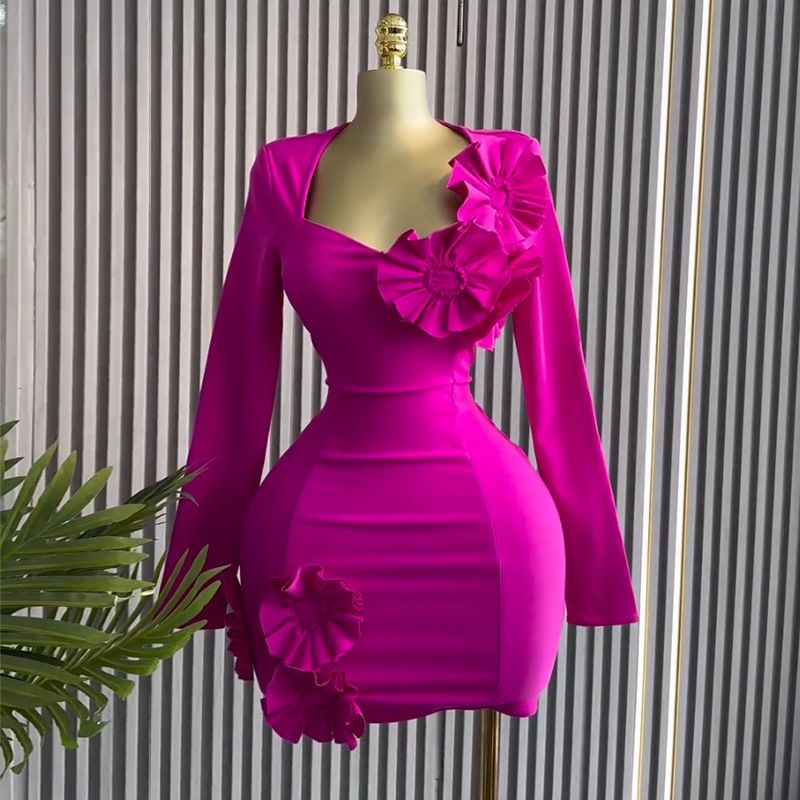 Elegant Fuchsia Bodycon Dress