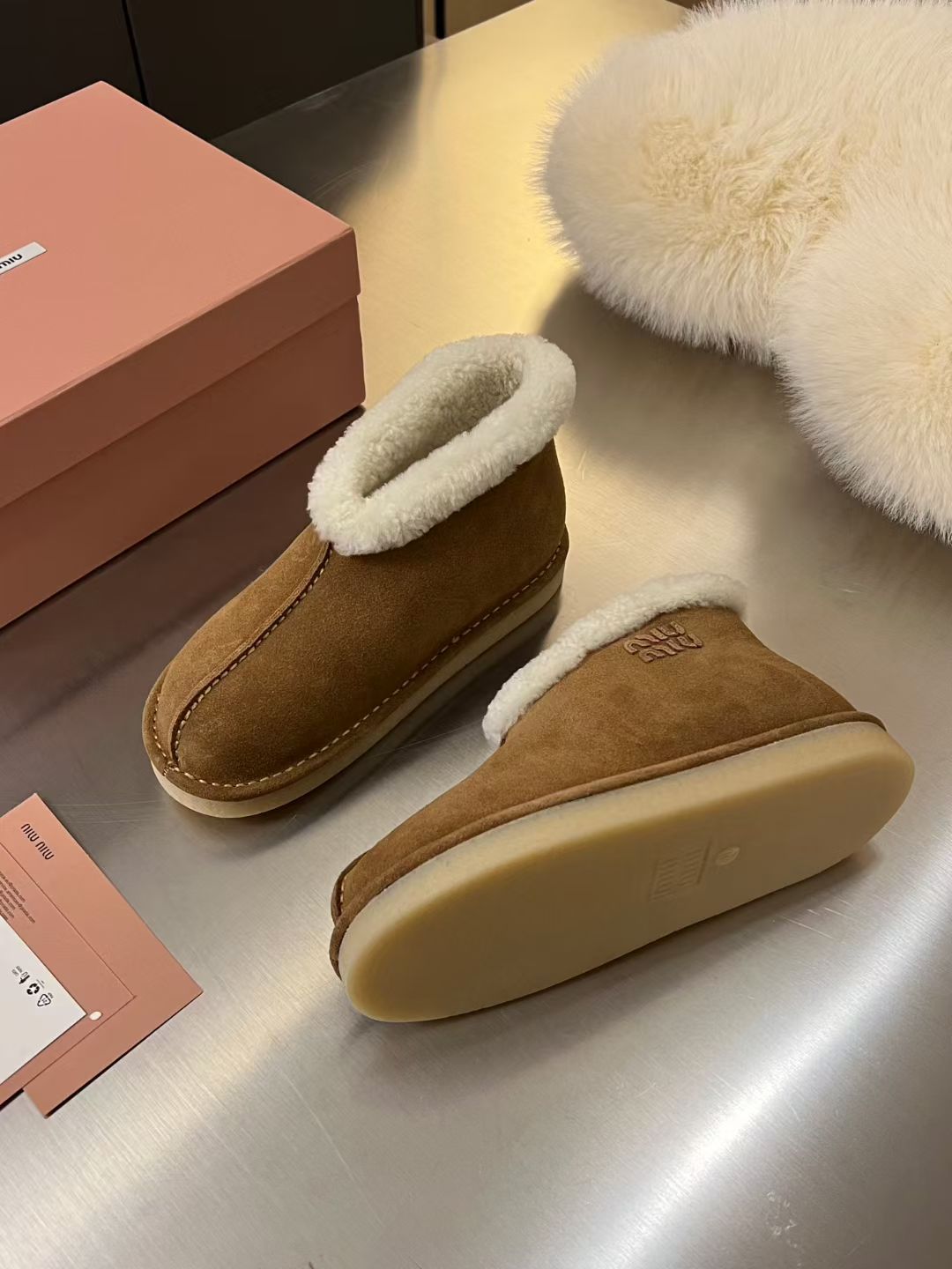 MiuMiu Winter Runway, Shearling Lined booties
