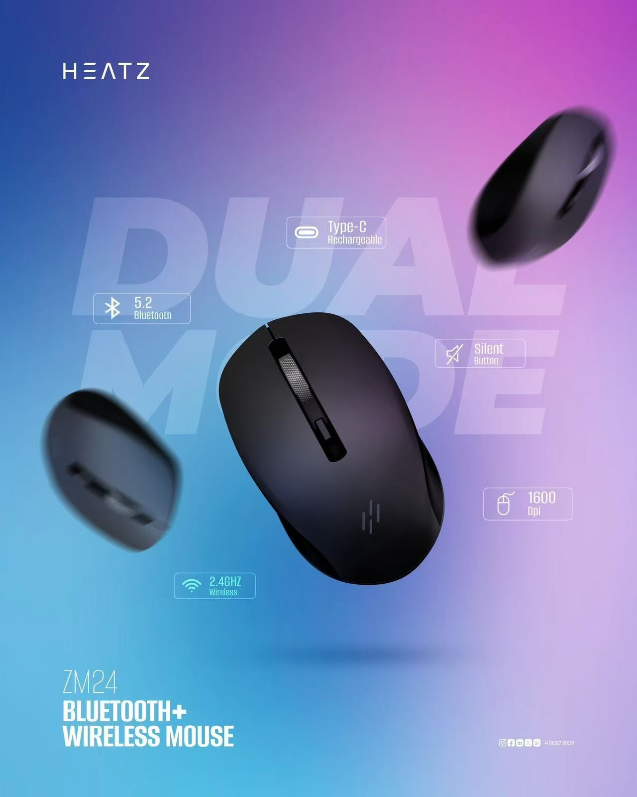 HEATZ ZM24 Bluetooth+ Wireless Mouse