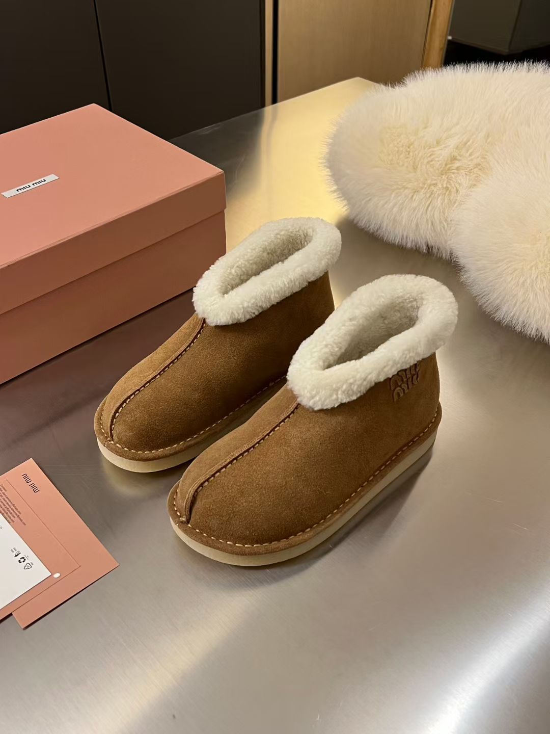 MiuMiu Winter Runway, Shearling Lined booties