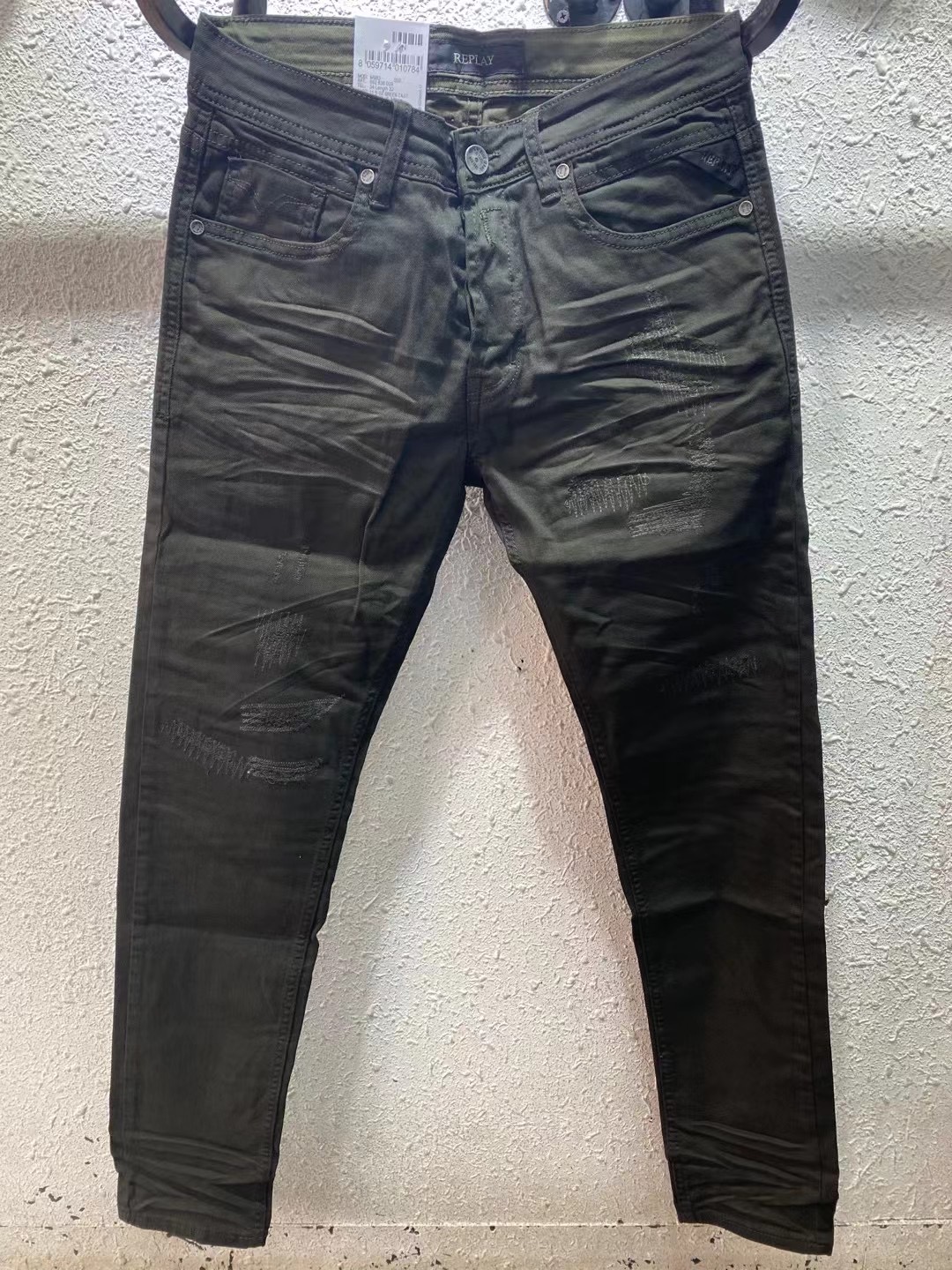 REPLAY Men's Olive Slim Fit Jeans