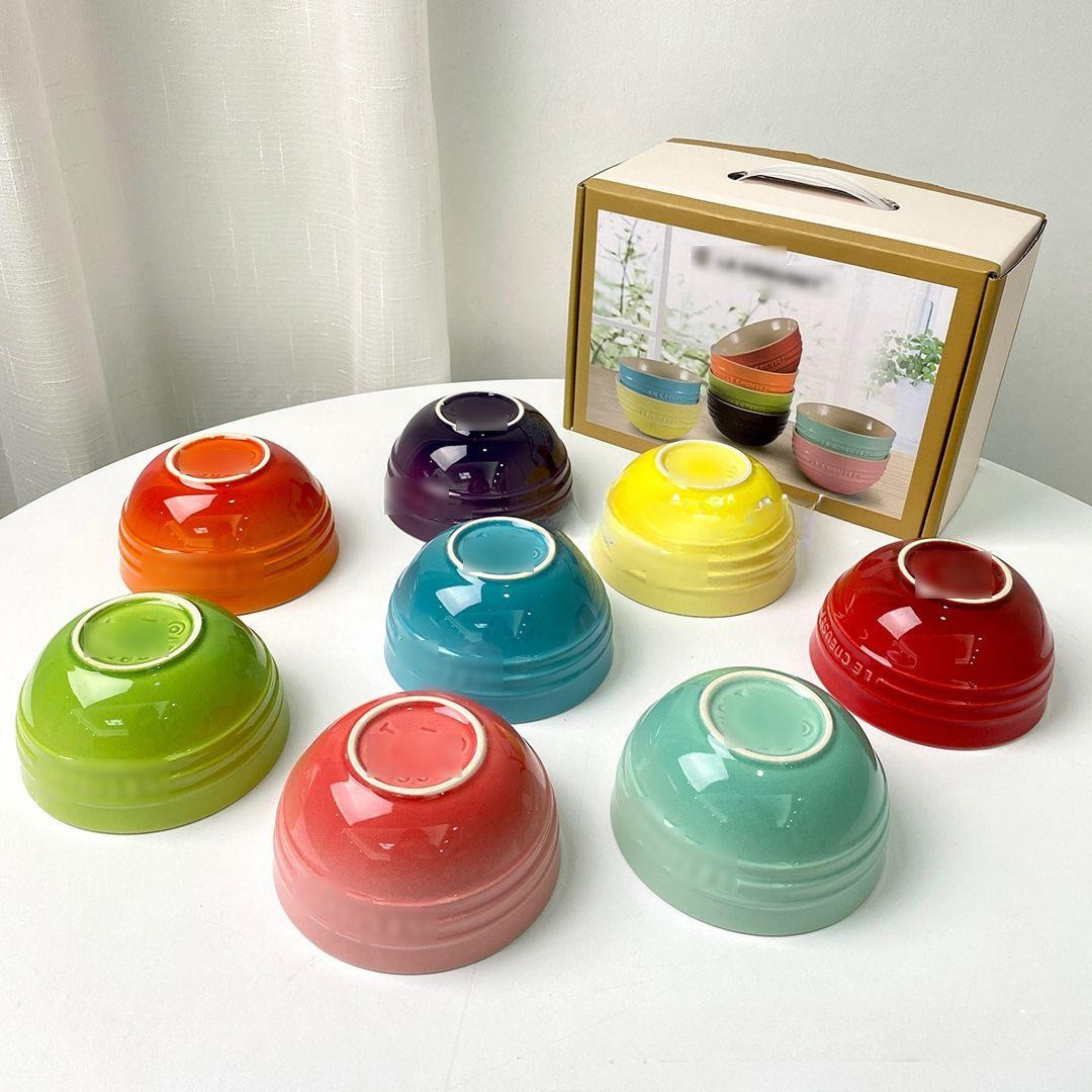 Set of Colorful Ceramic Bowls