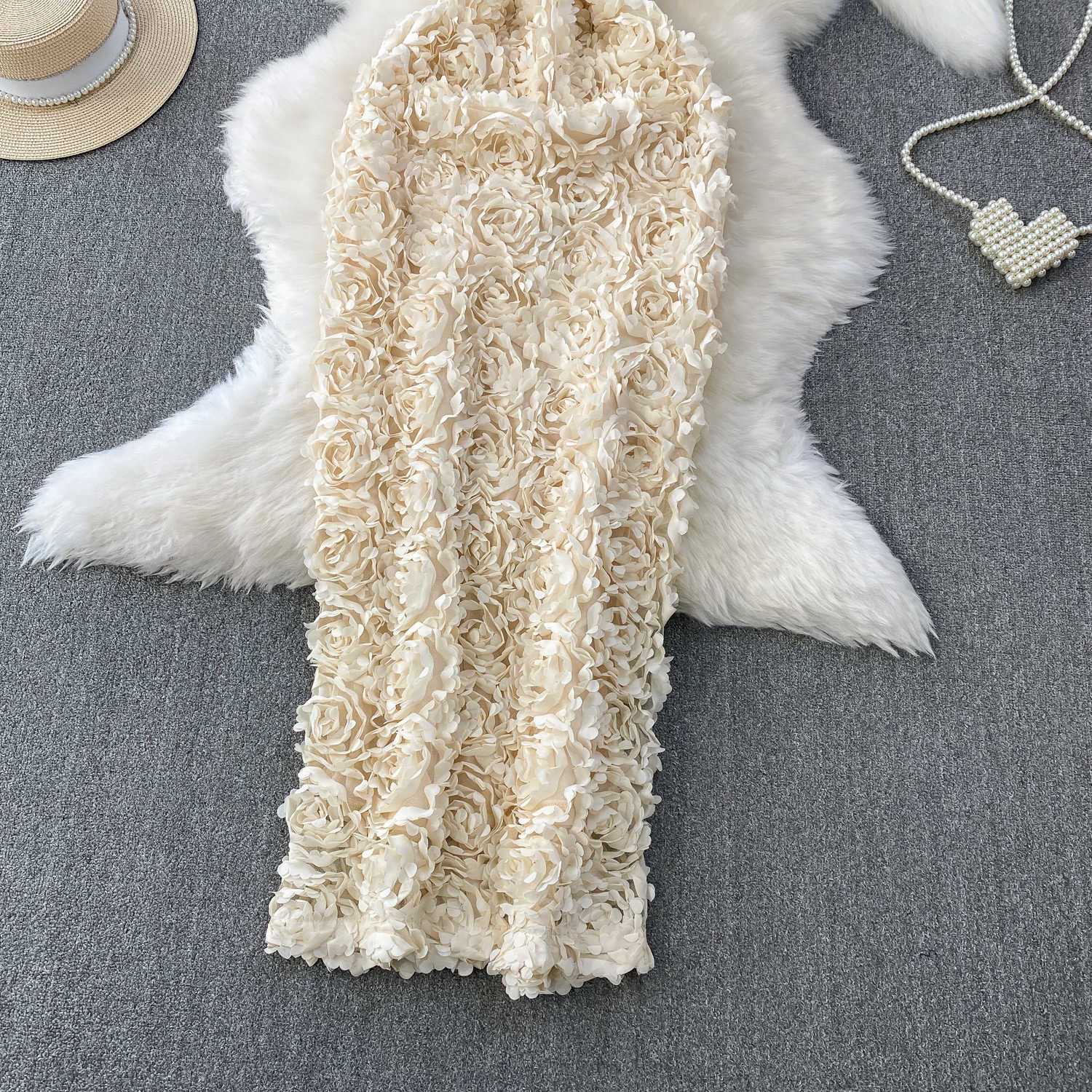 Elegant Rosette Maxi Dress