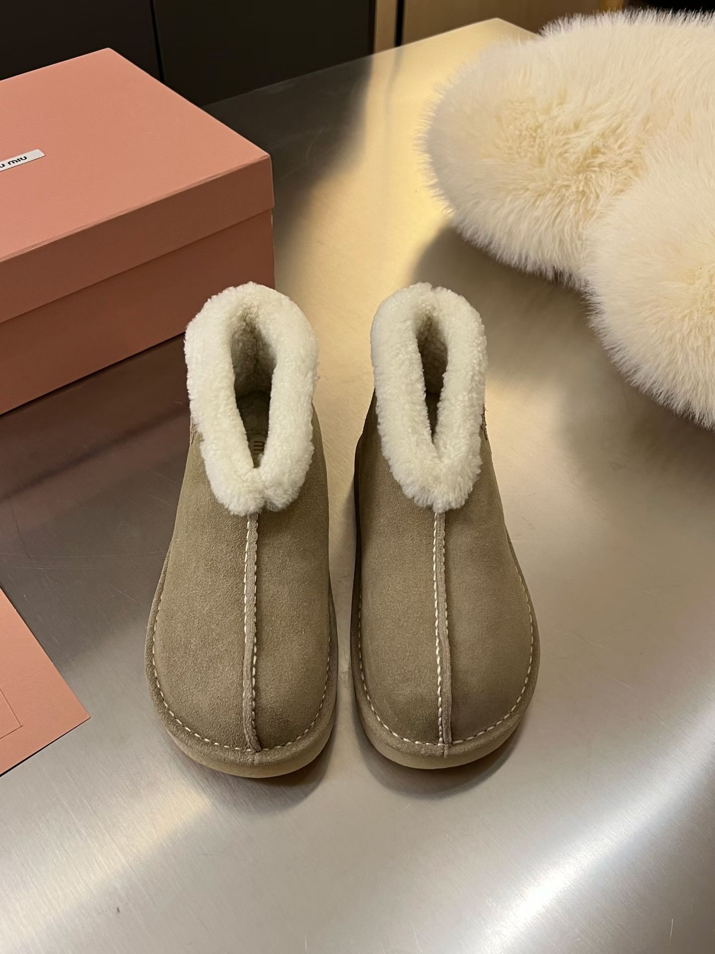 MiuMiu Winter Runway, Shearling Lined booties