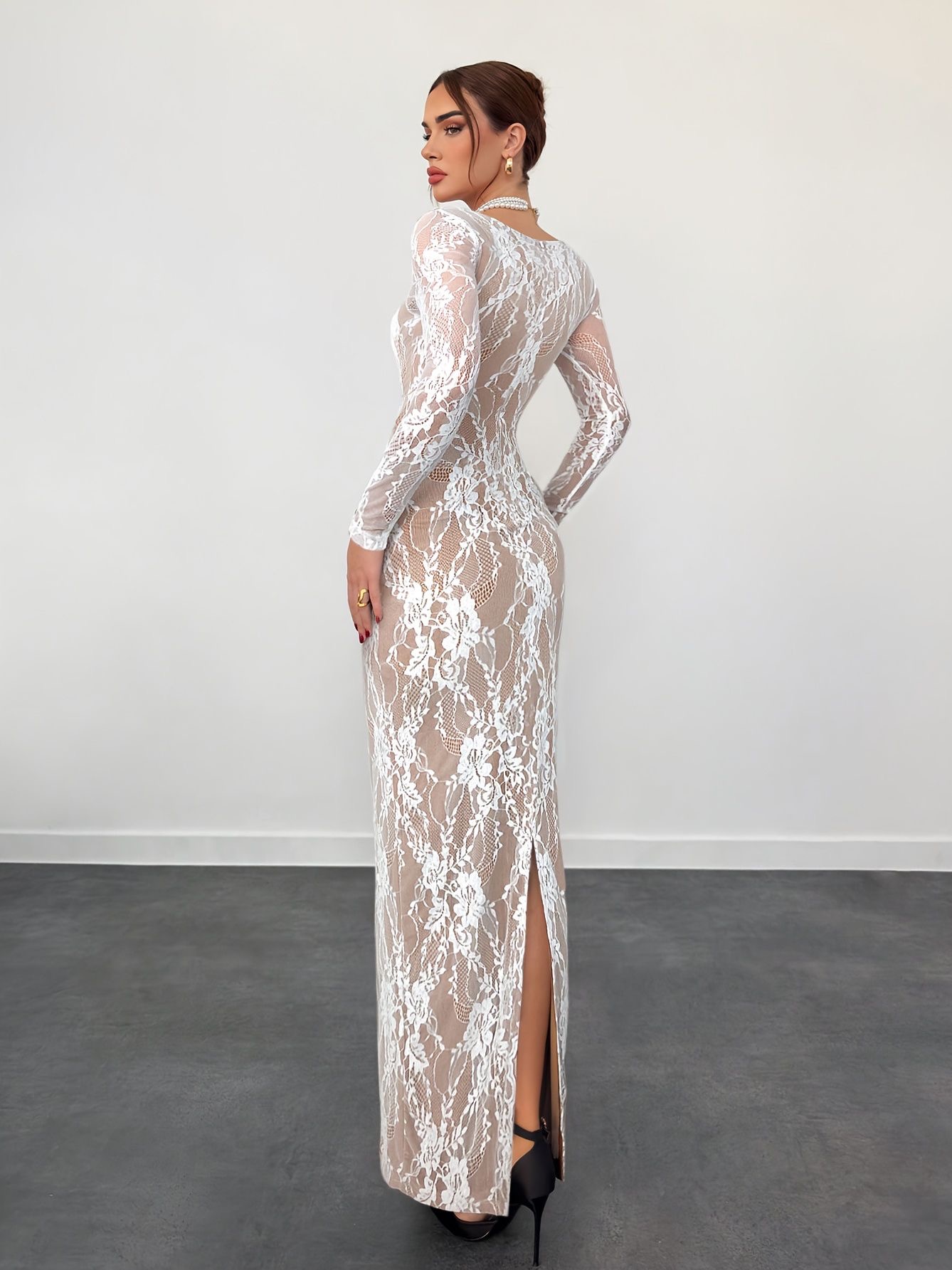 Elegant White Lace Dress