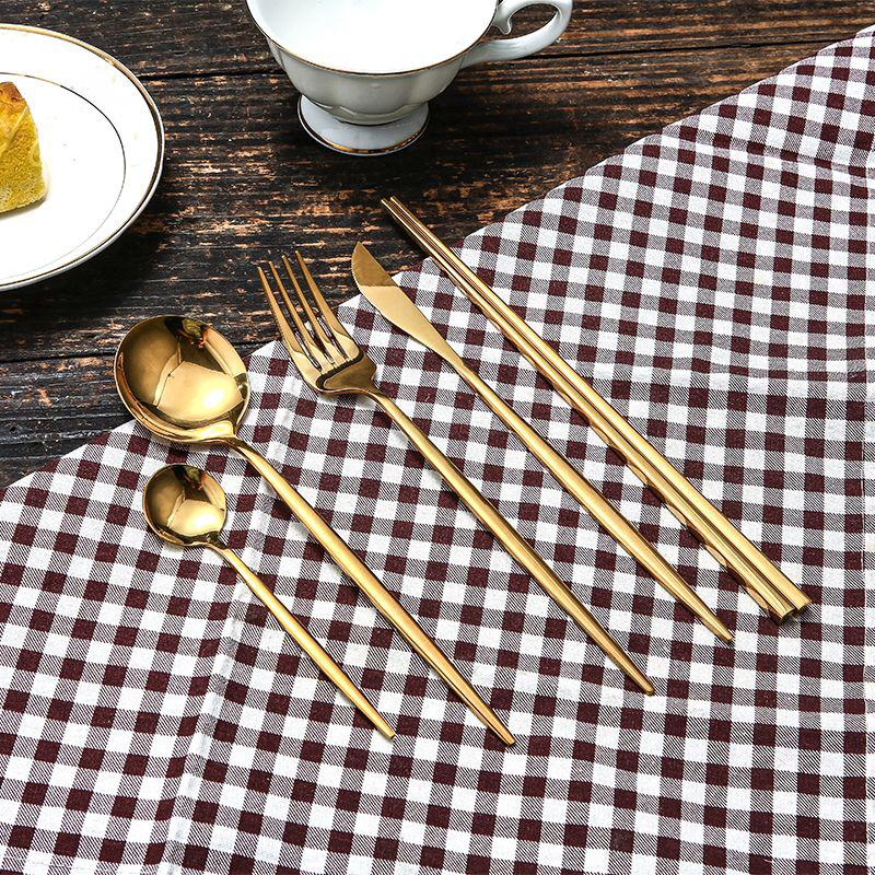 Elegant Black Stainless Steel Cutlery Set