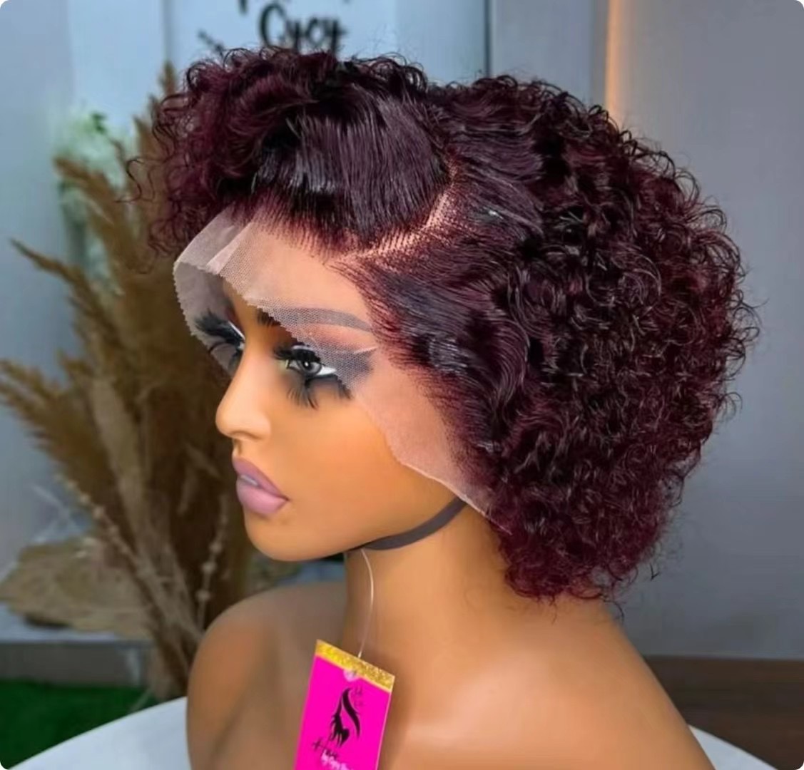 Curly Burgundy Lace Wig