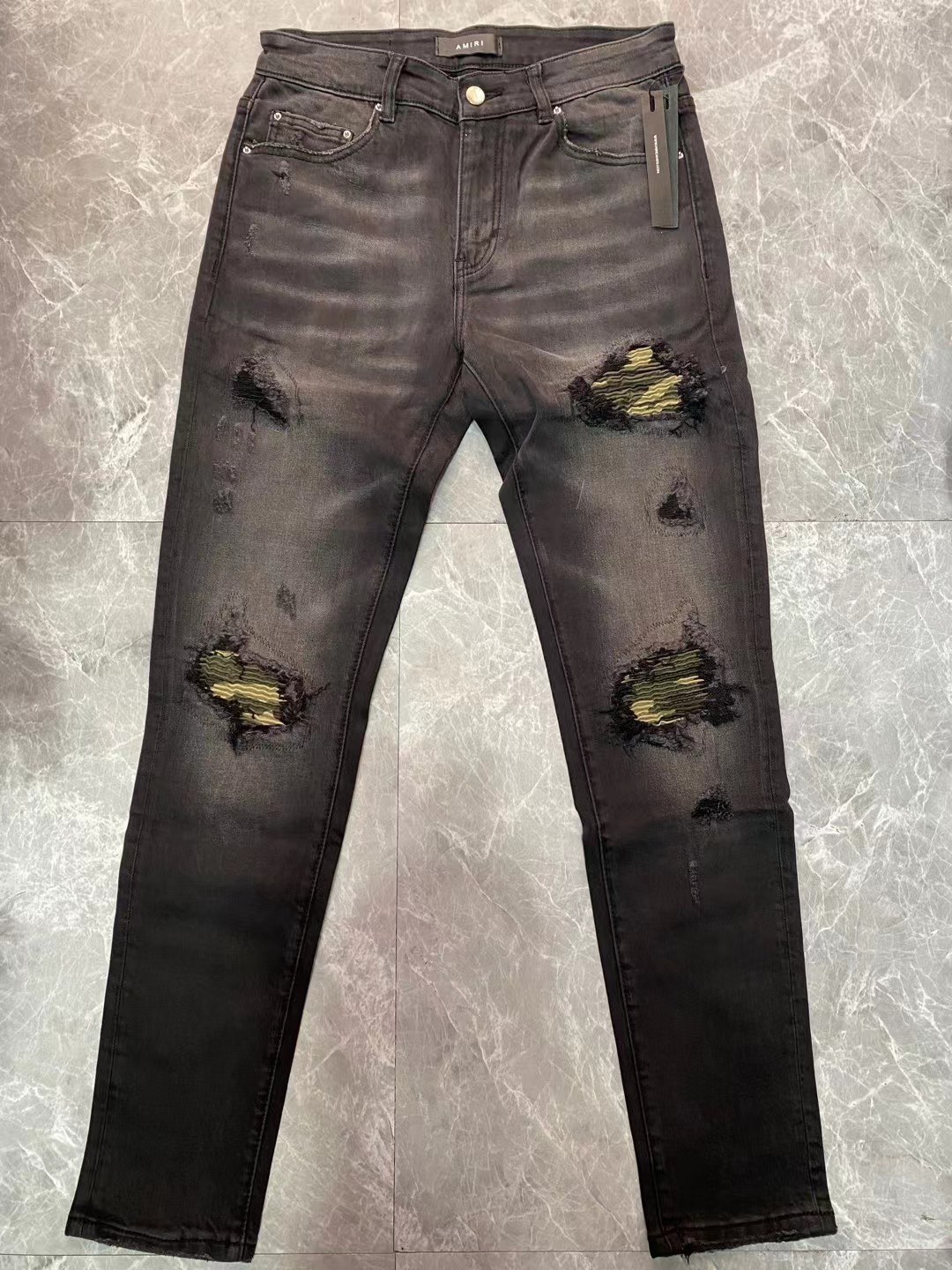 Amiri Distressed Black Skinny Jeans
