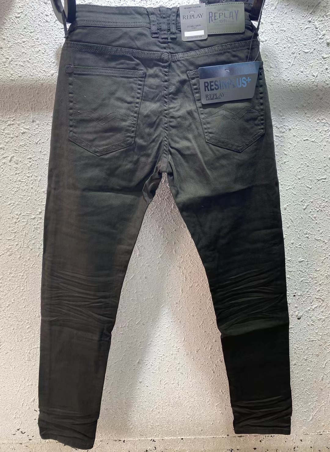 REPLAY Men's Olive Slim Fit Jeans