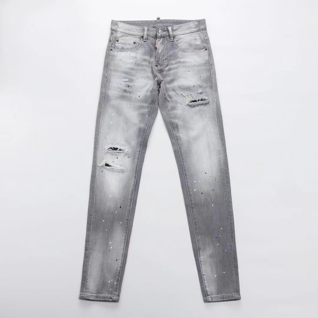 DSQUARED2 Gray Distressed Slim Jeans