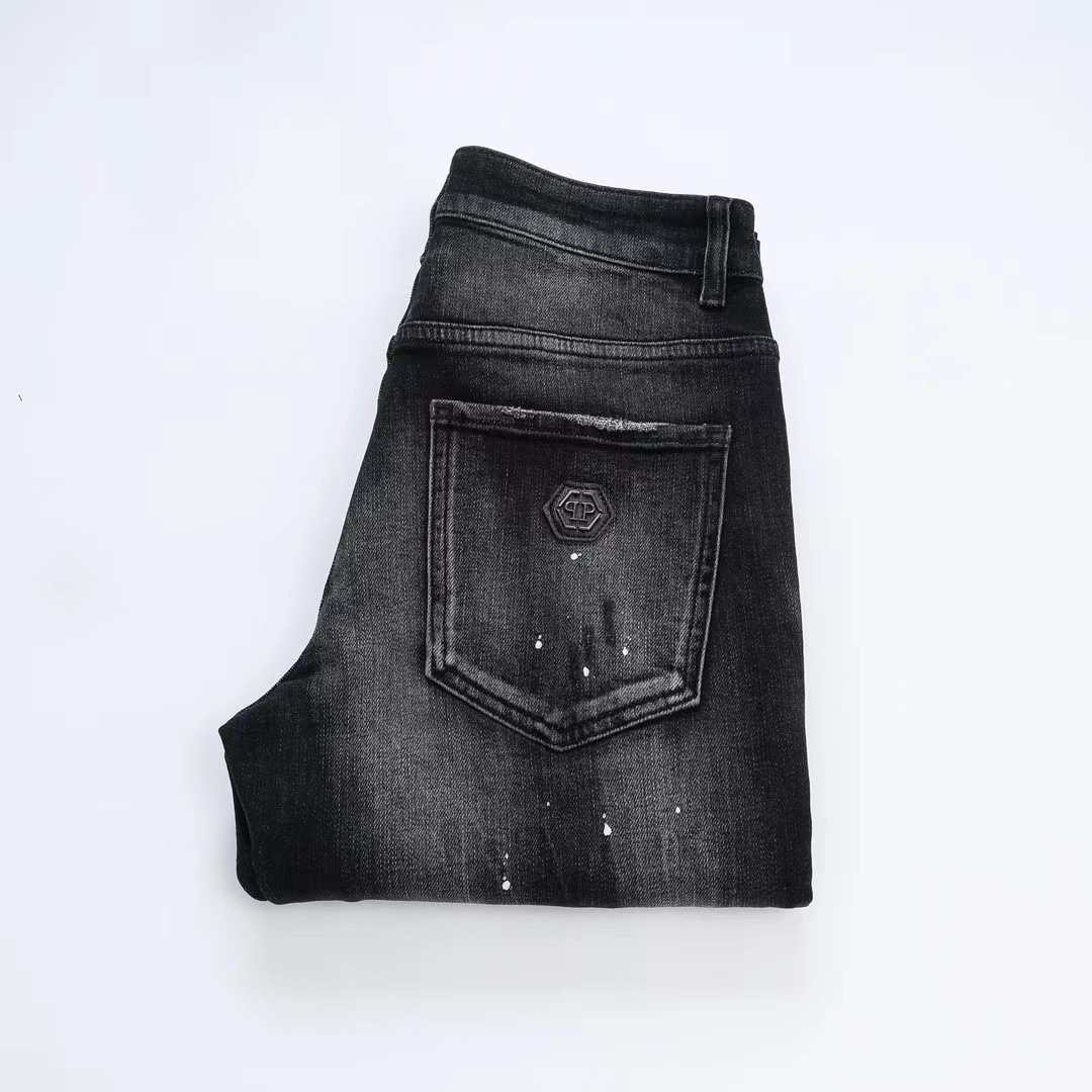 PHILIP PLEIN Stylish Black Distressed Jeans