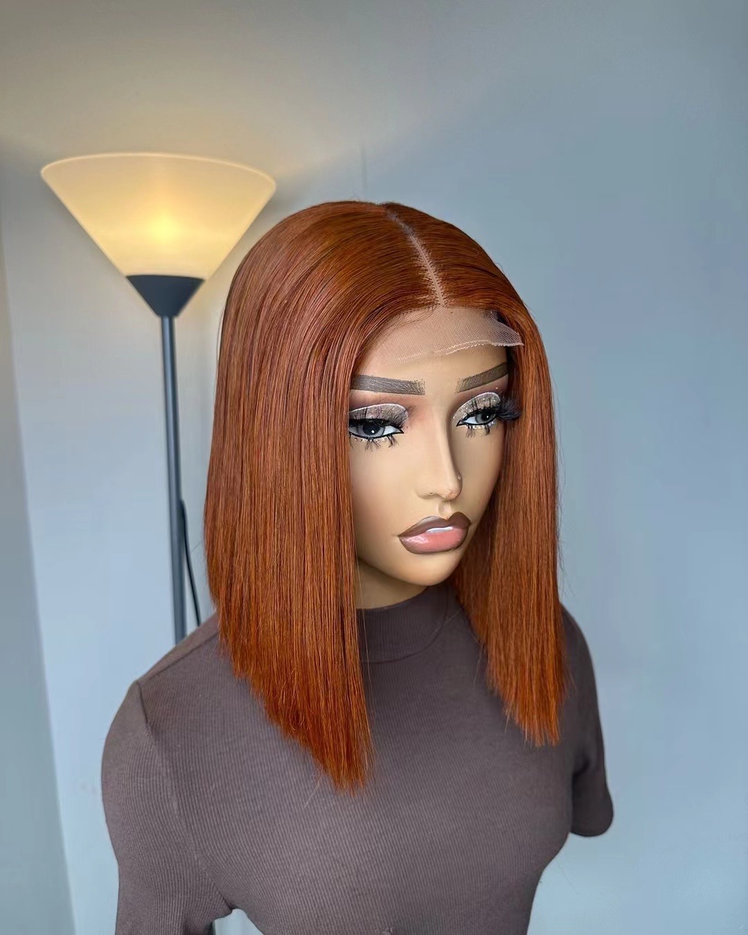 Straight Copper Bob Wig