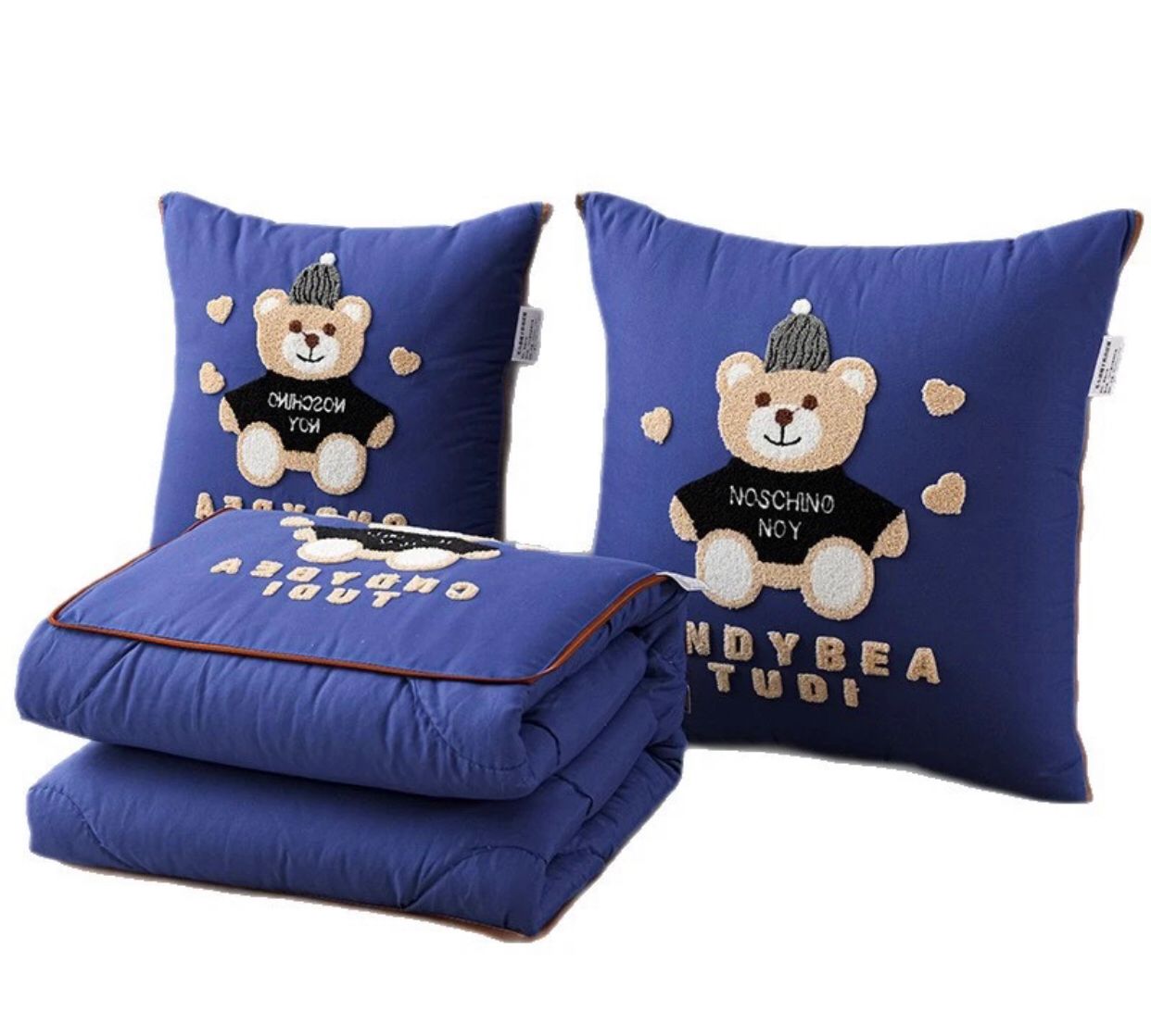 Teddy Bear Pillow and Blanket Set