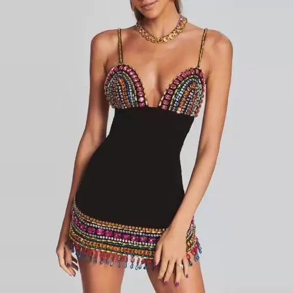 Beaded Embellished Mini Dress