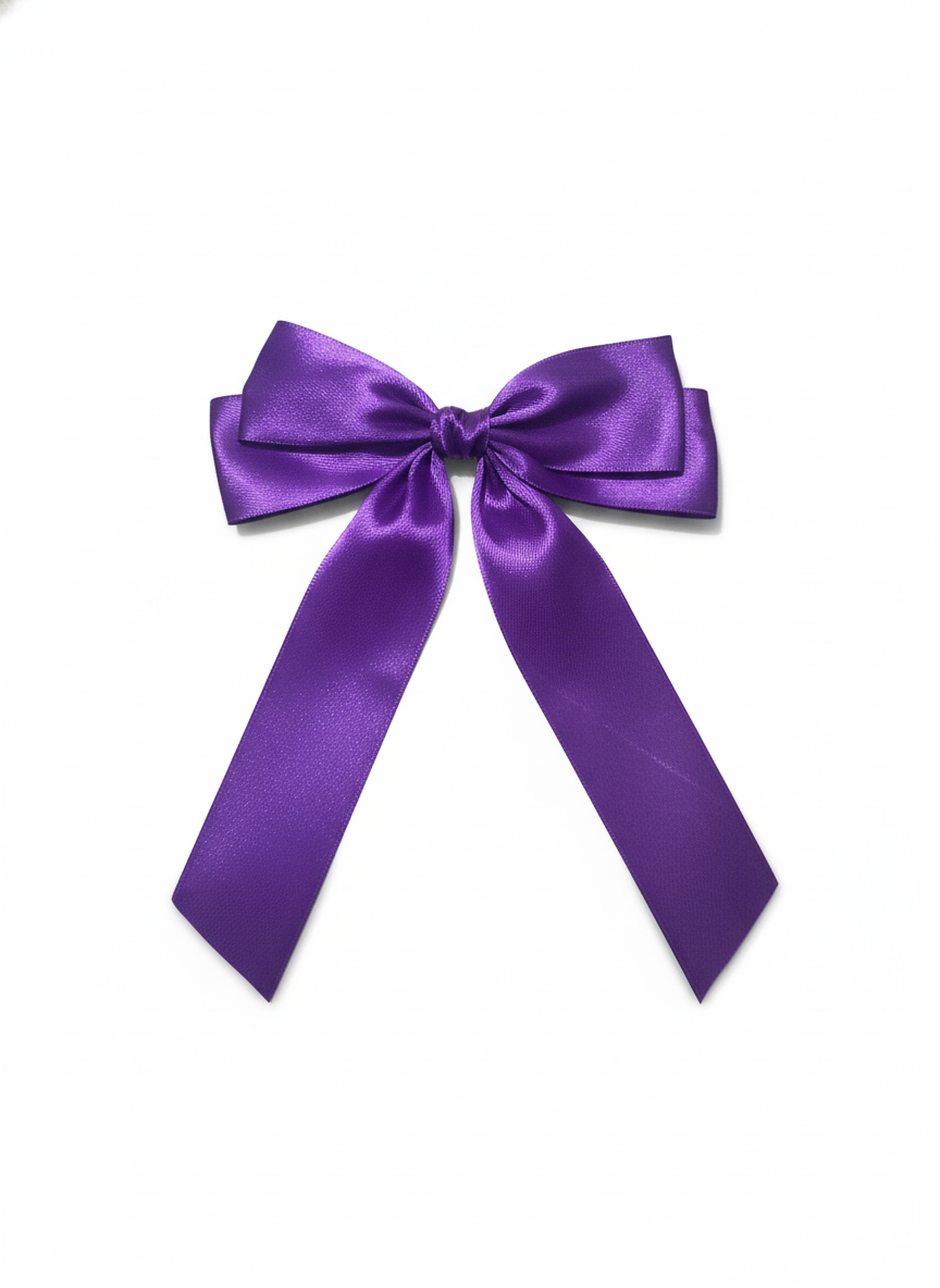 Elegant Satin Double head and long tail Hair Bow For perfect Day today looks