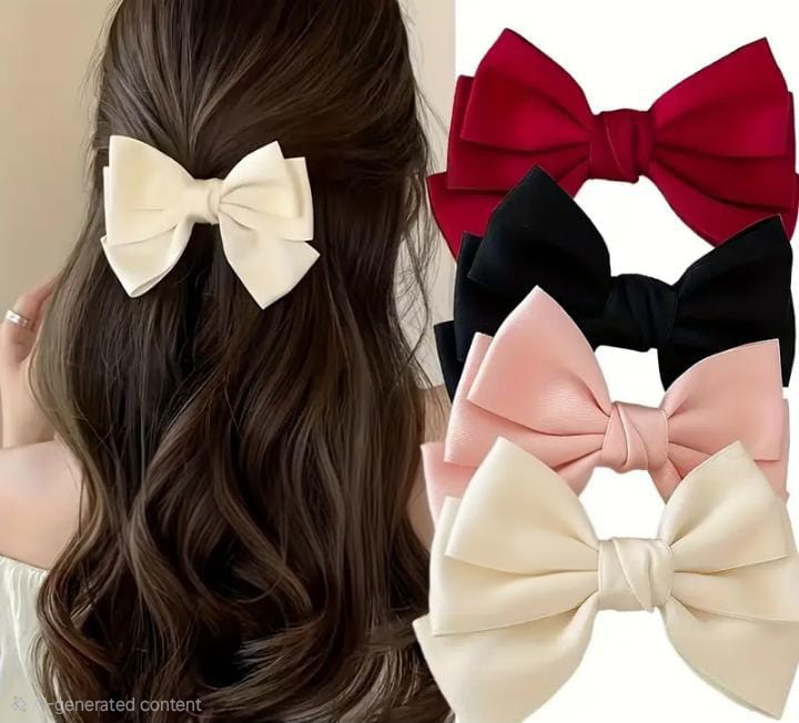 •Triple layered Satin hair Bow with classy, elegant look