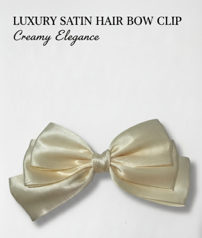 •Triple layered Satin hair Bow with classy, elegant look