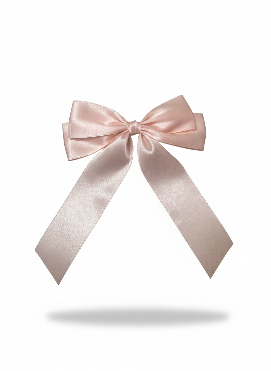 Elegant Satin Double head and long tail Hair Bow For perfect Day today looks