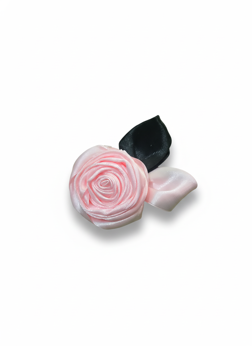 Unique classy Big Rose designed piece with leaf look made with satin material perfect for hair ties