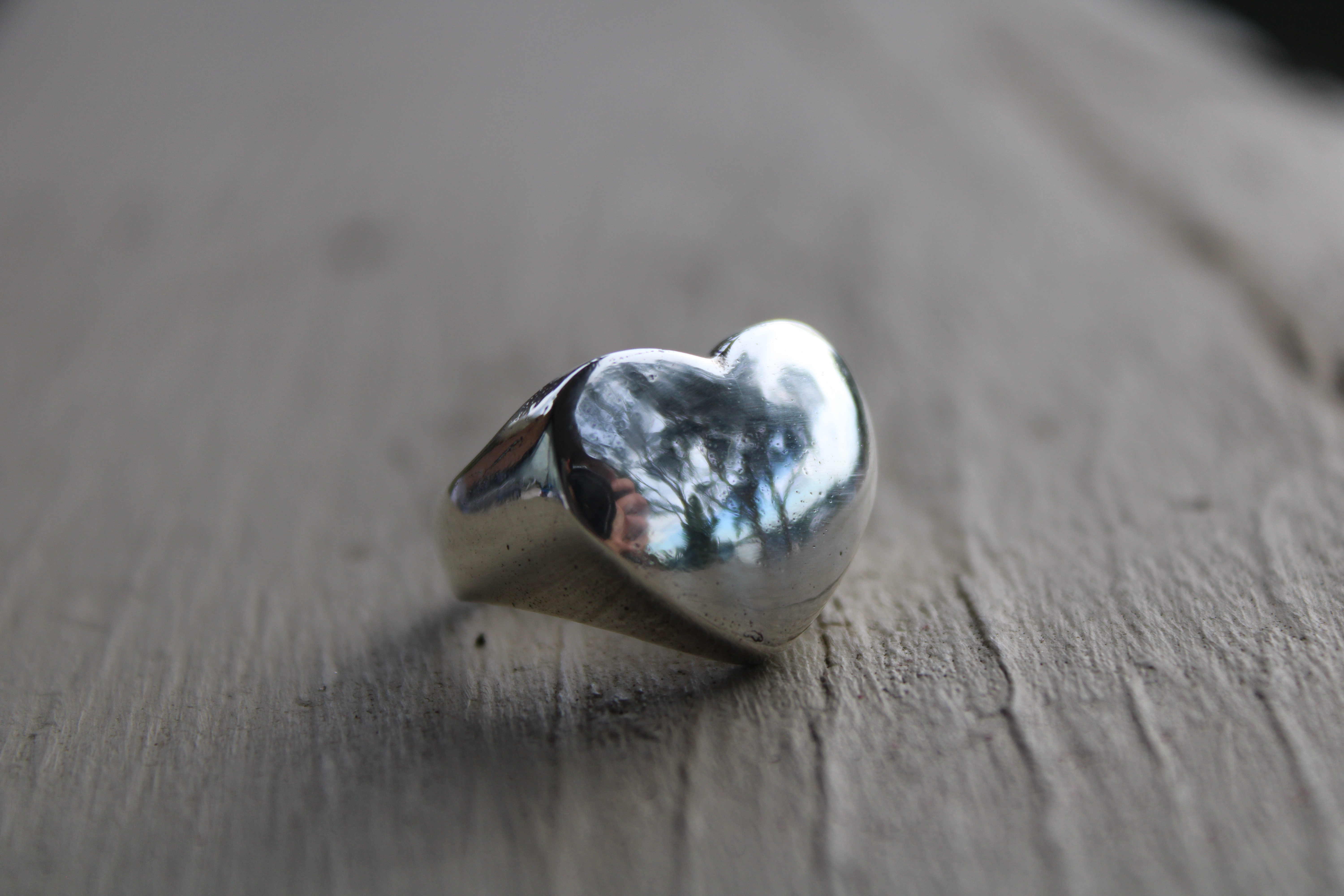 Heart-Shaped Silver Ring