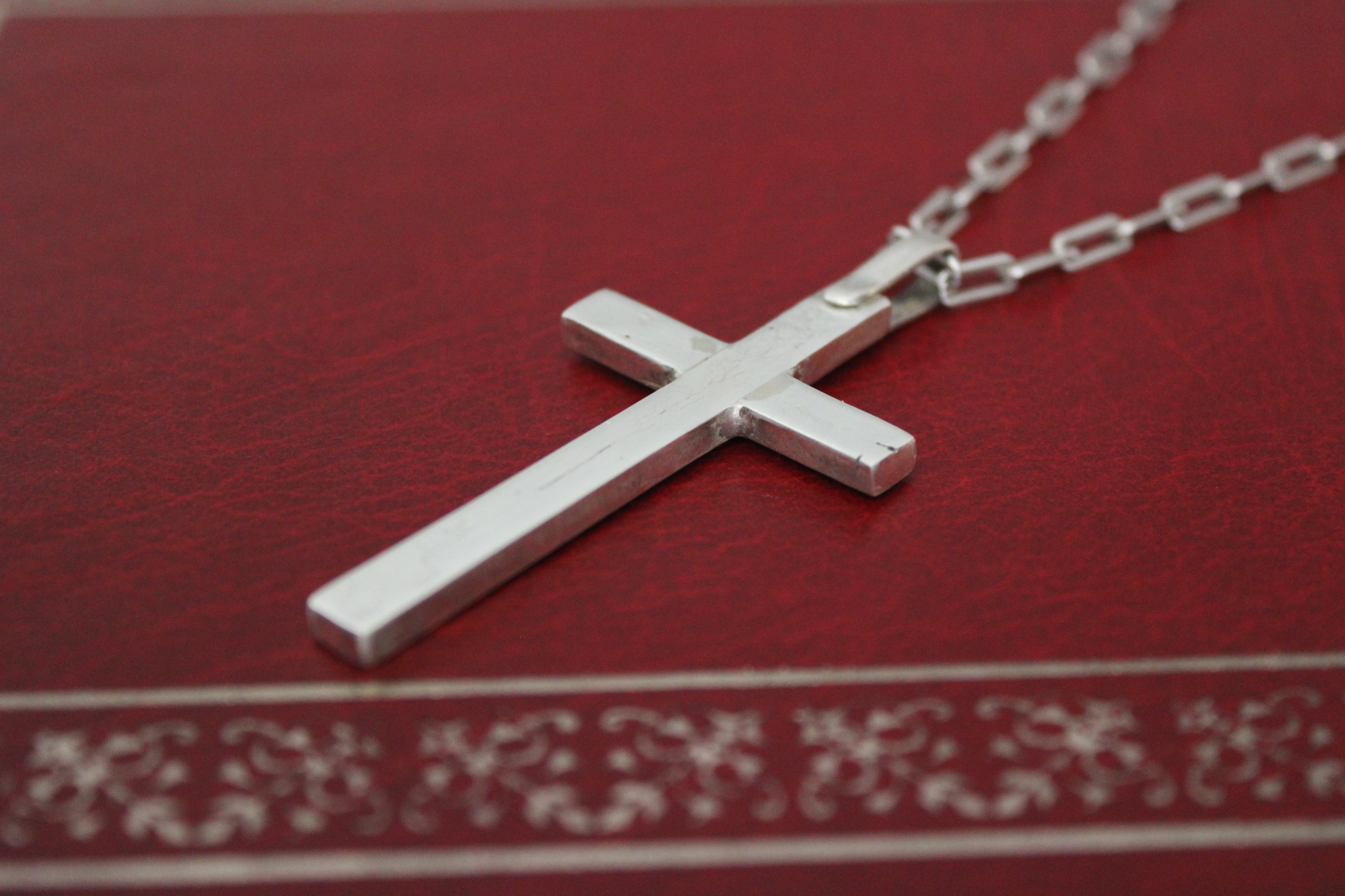 Handmade heavy cross on Silver 950. 