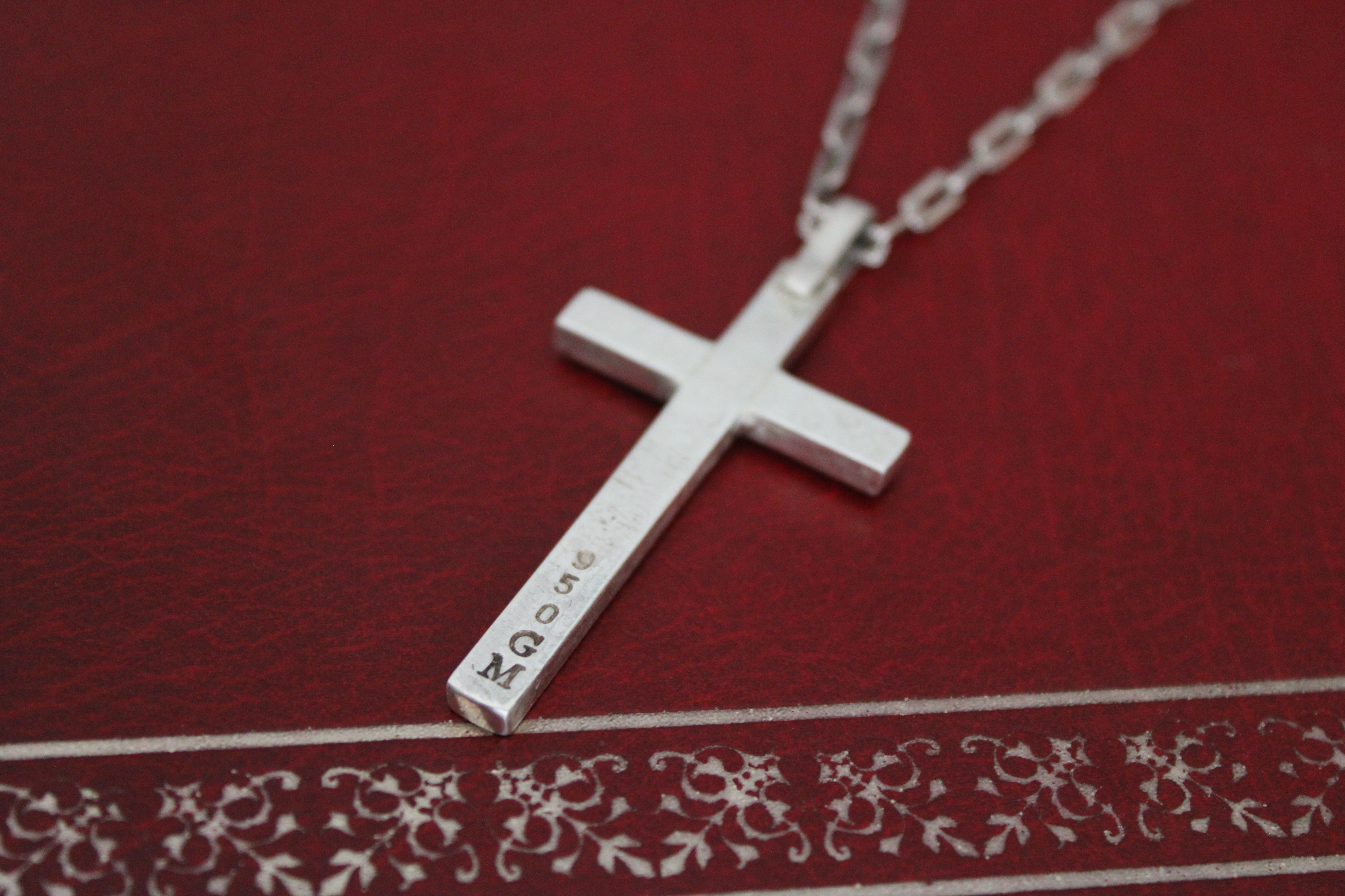 Handmade heavy cross on Silver 950. 