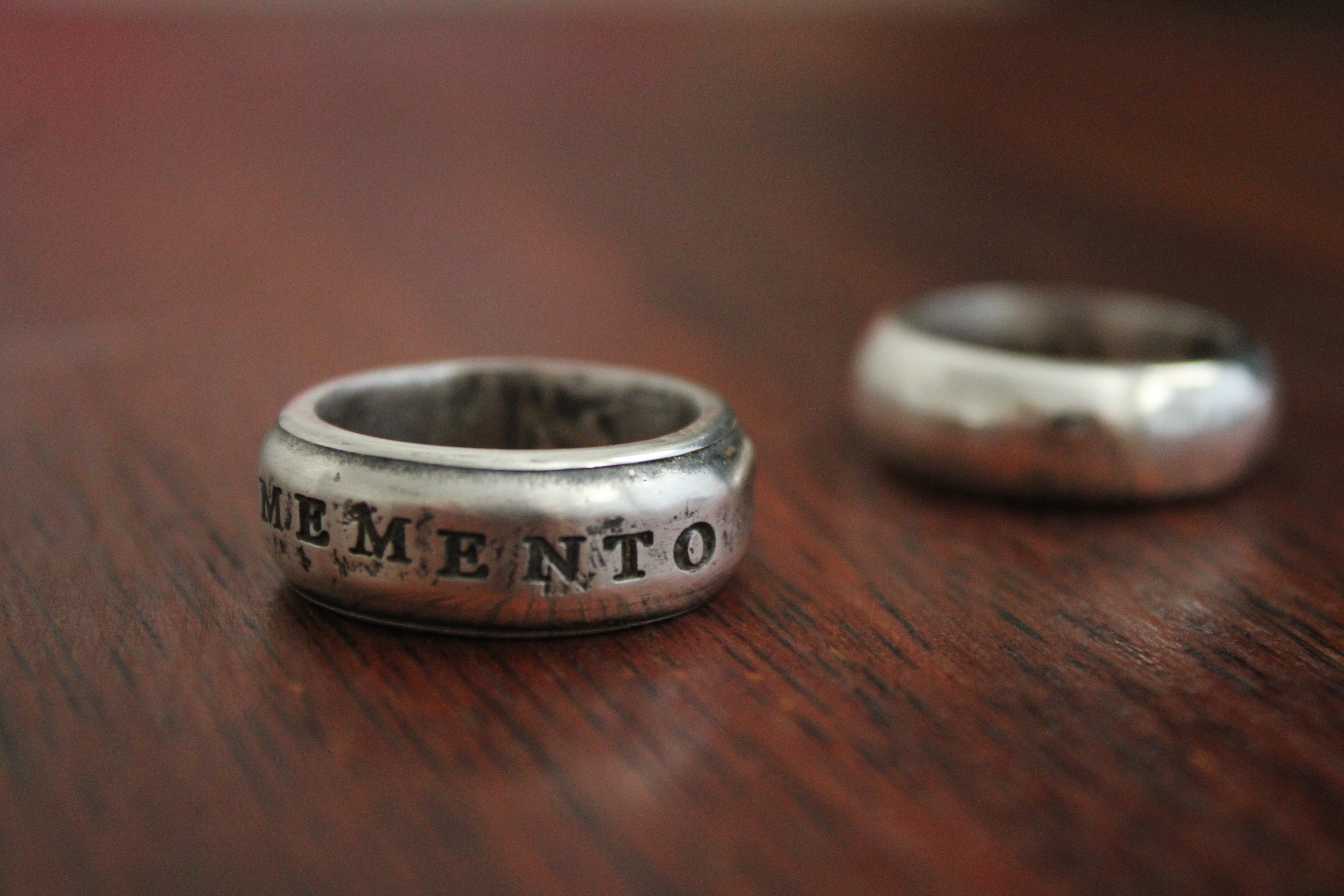 Memento Mori handmade ring on pure silver 999.5