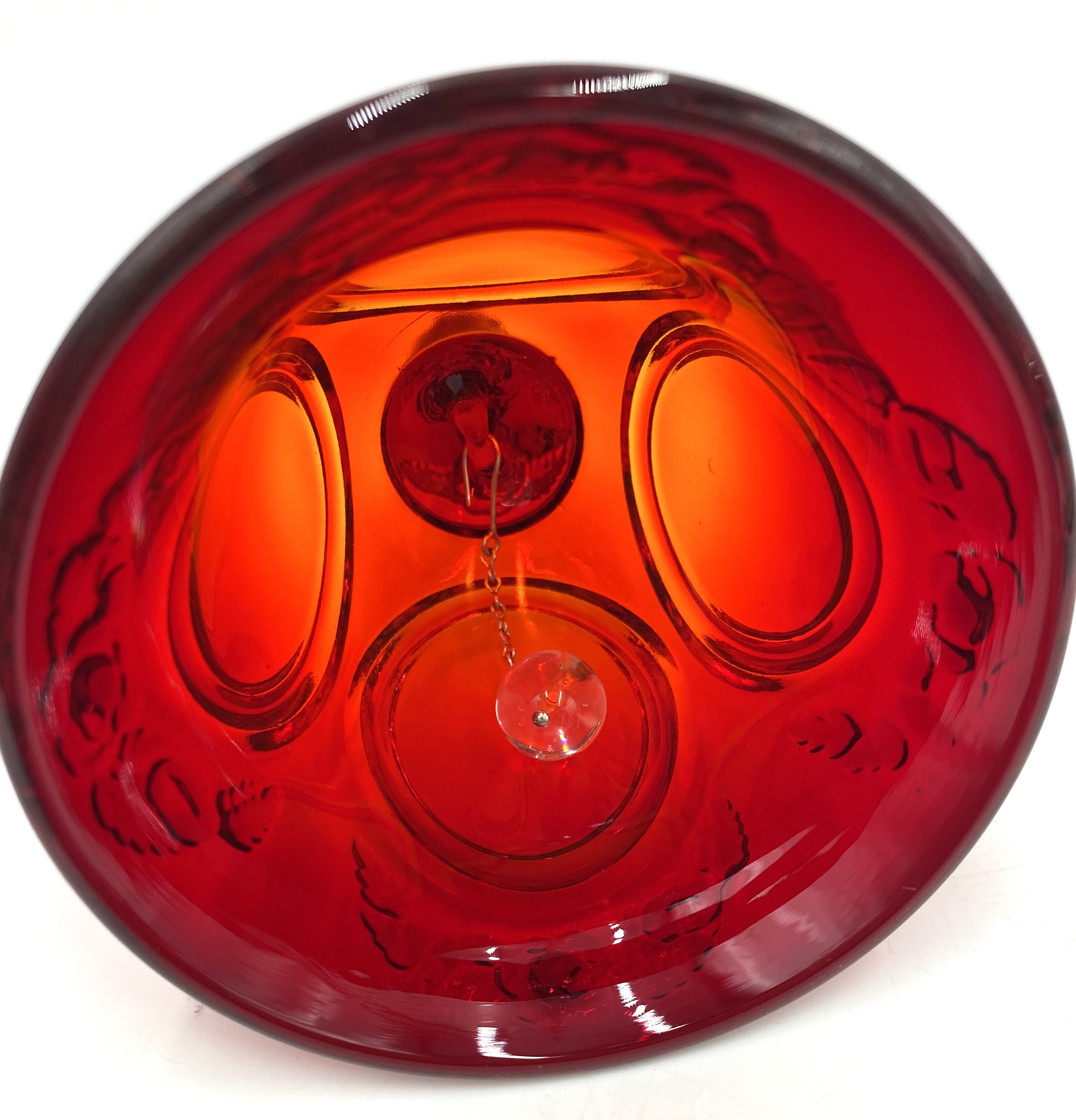 Vintage Fenton Ruby Red Glass Bell.