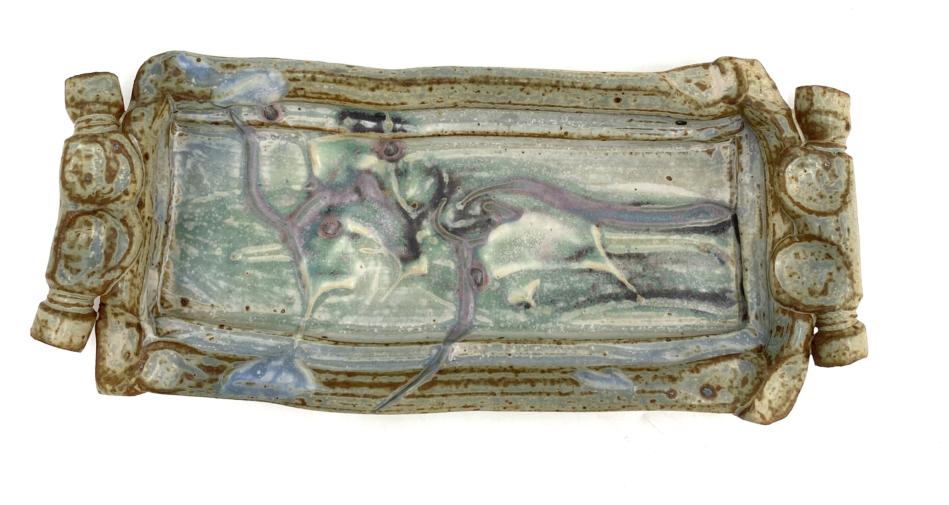 Stoneware Pottery Serving Tray.