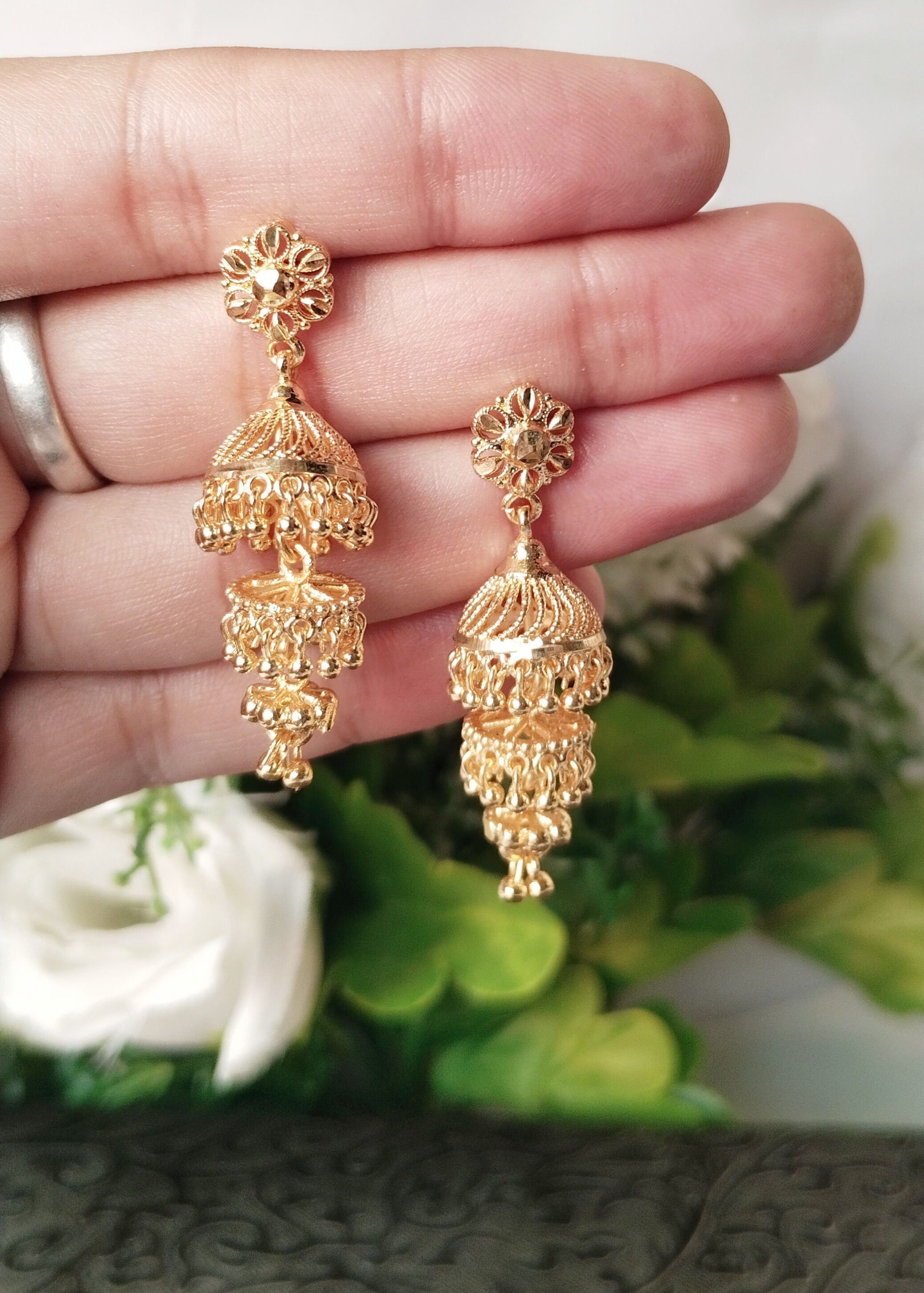 Traditional Microgold Plated 3 layer Jhumka