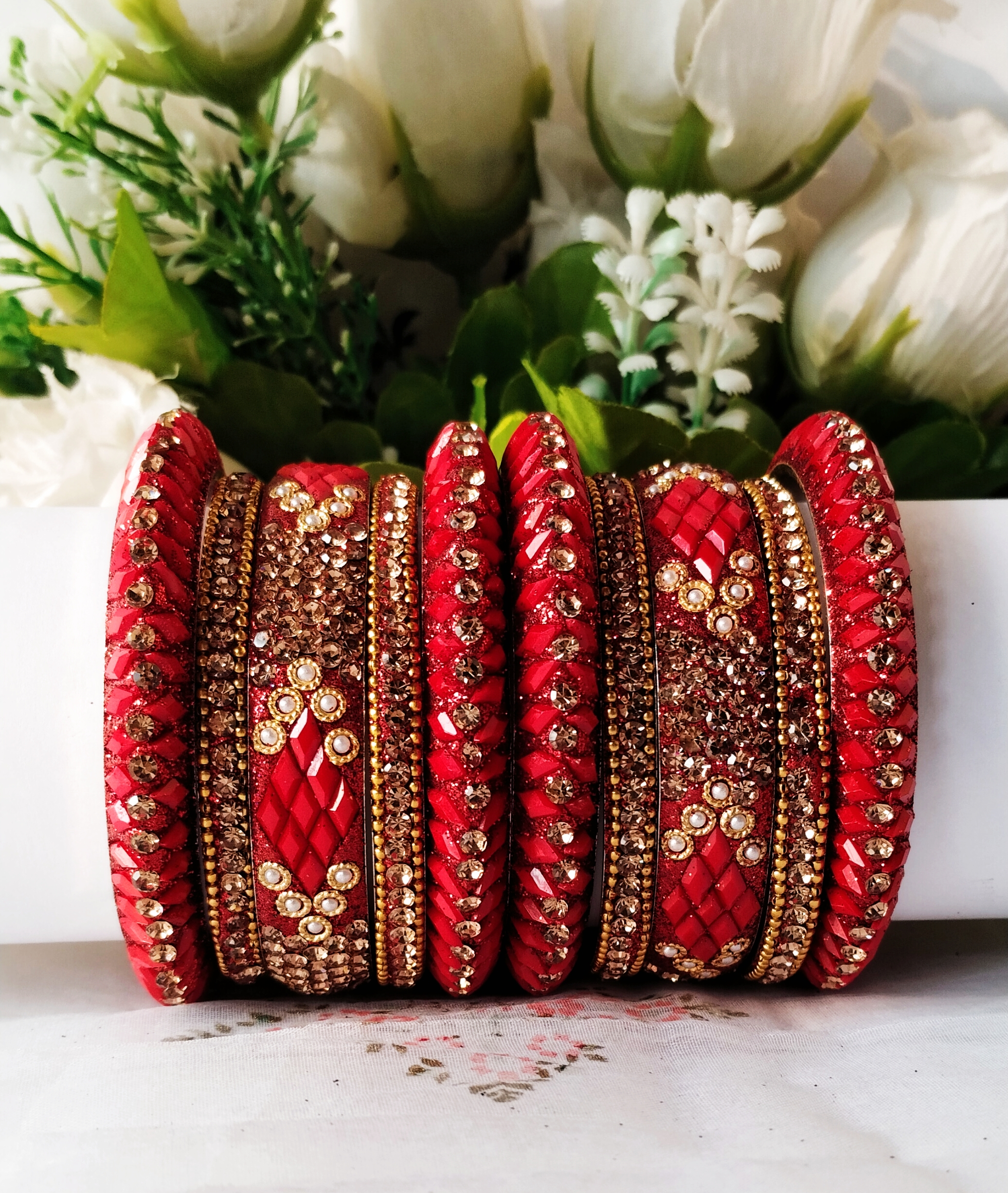 Traditional Red chuda Bangles Set