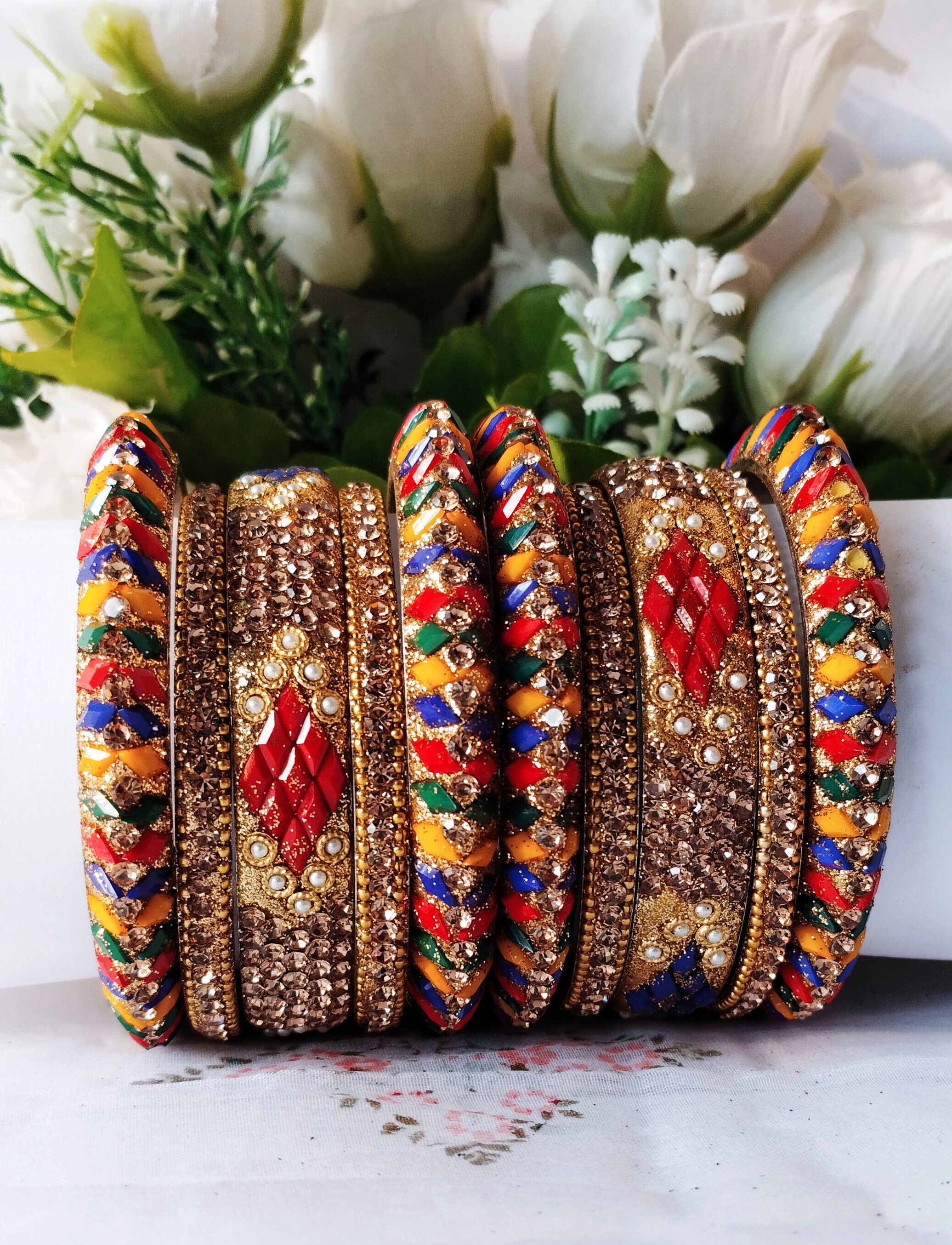 Traditional Multicolor Chuda Bangels set