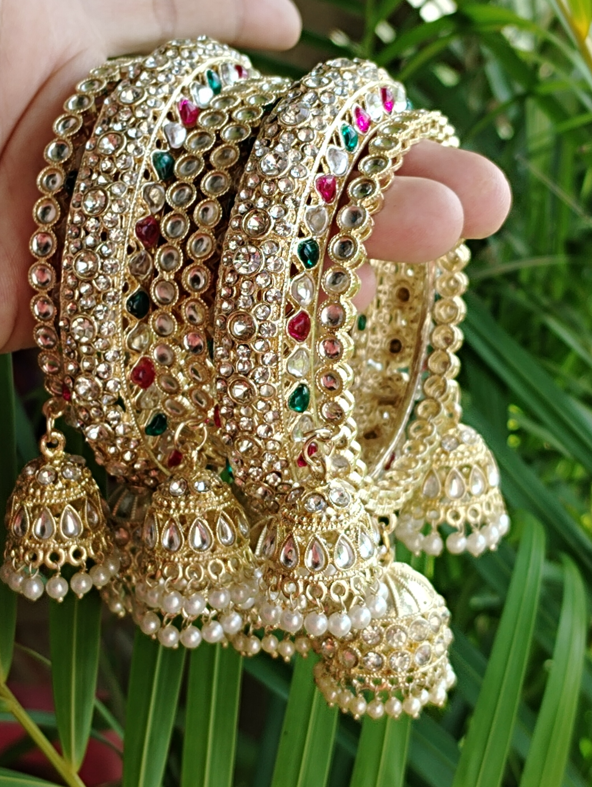 Kundan 3 jhumka Bangels
