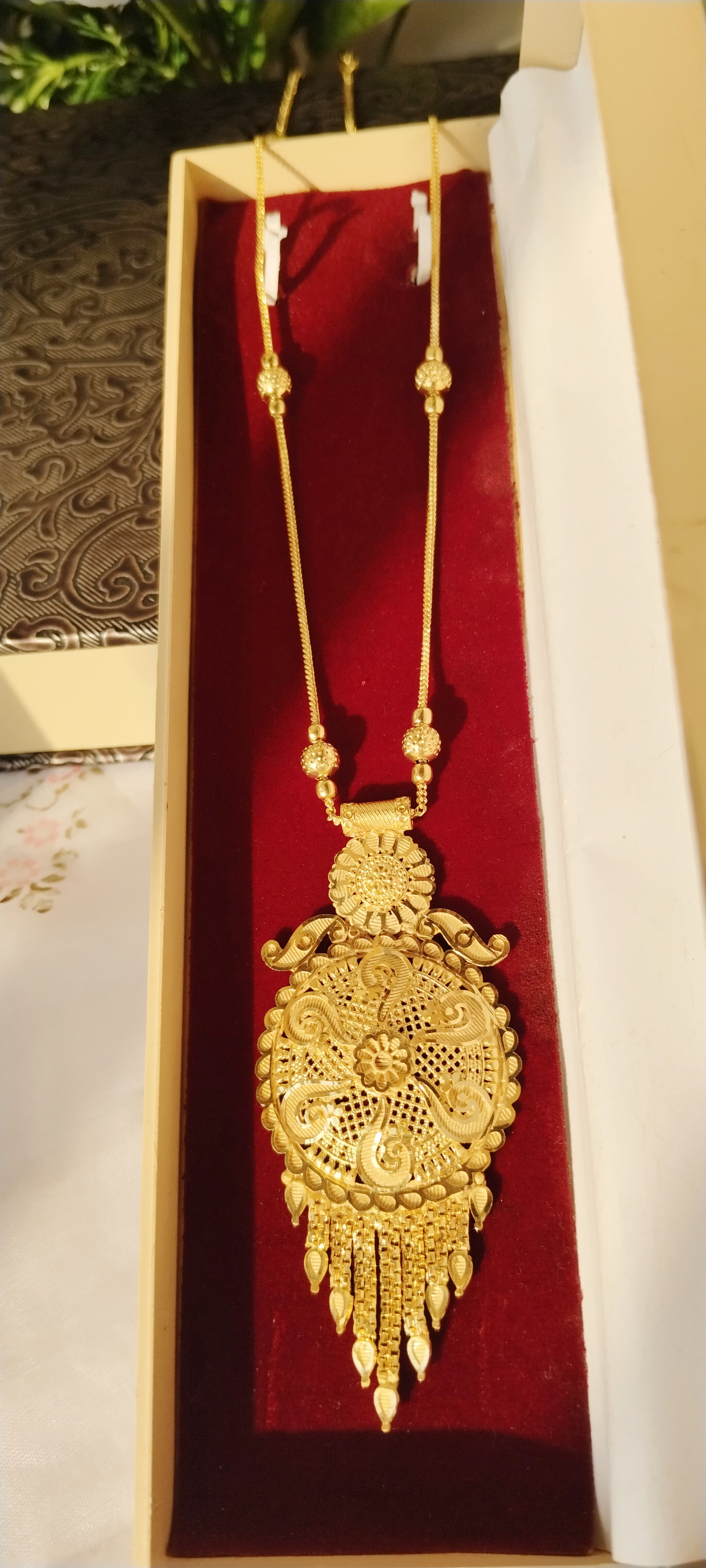 1gm Gold Plated Dubai Design Long Necklace 
