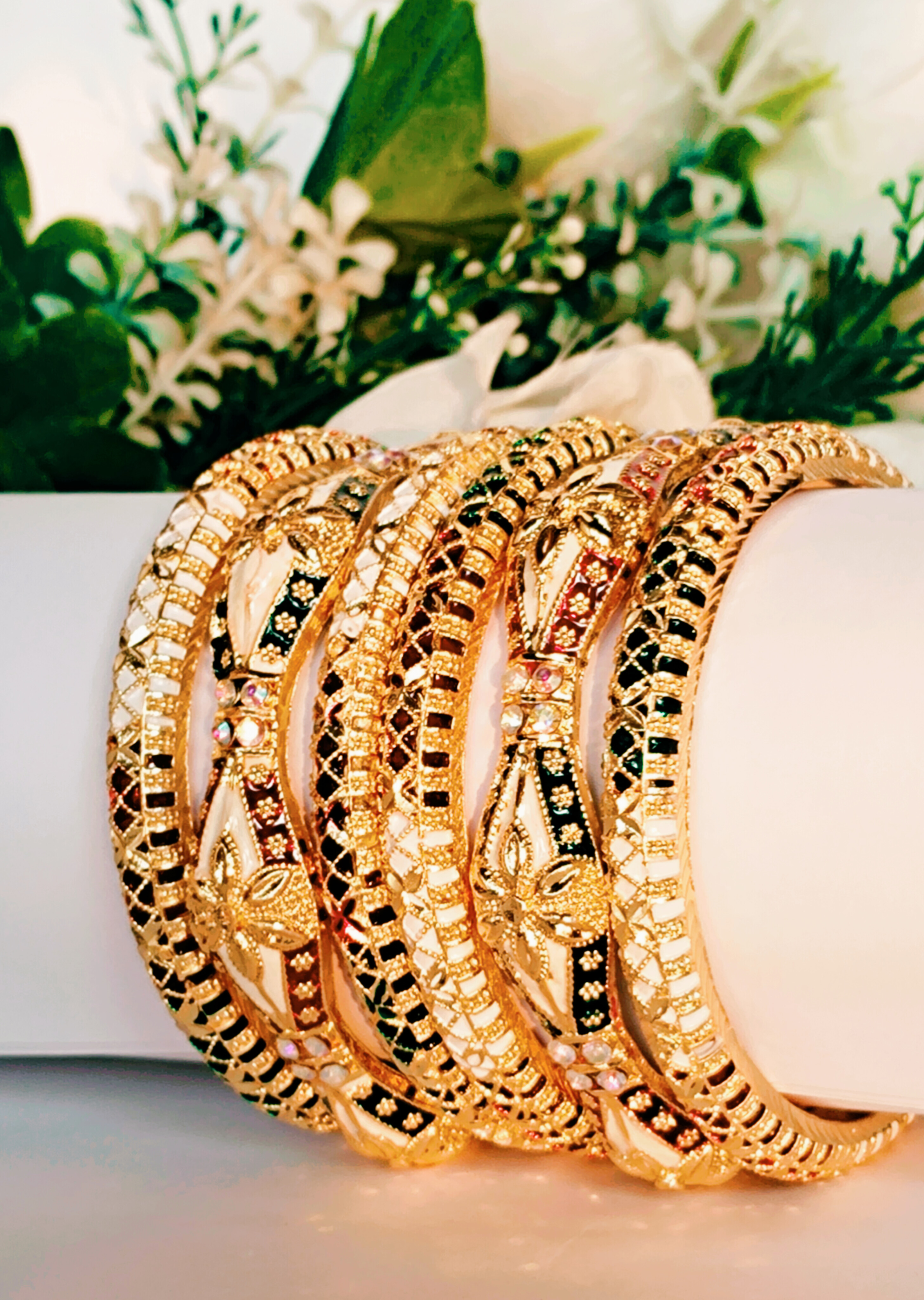 Traditional Enameled Bangles set