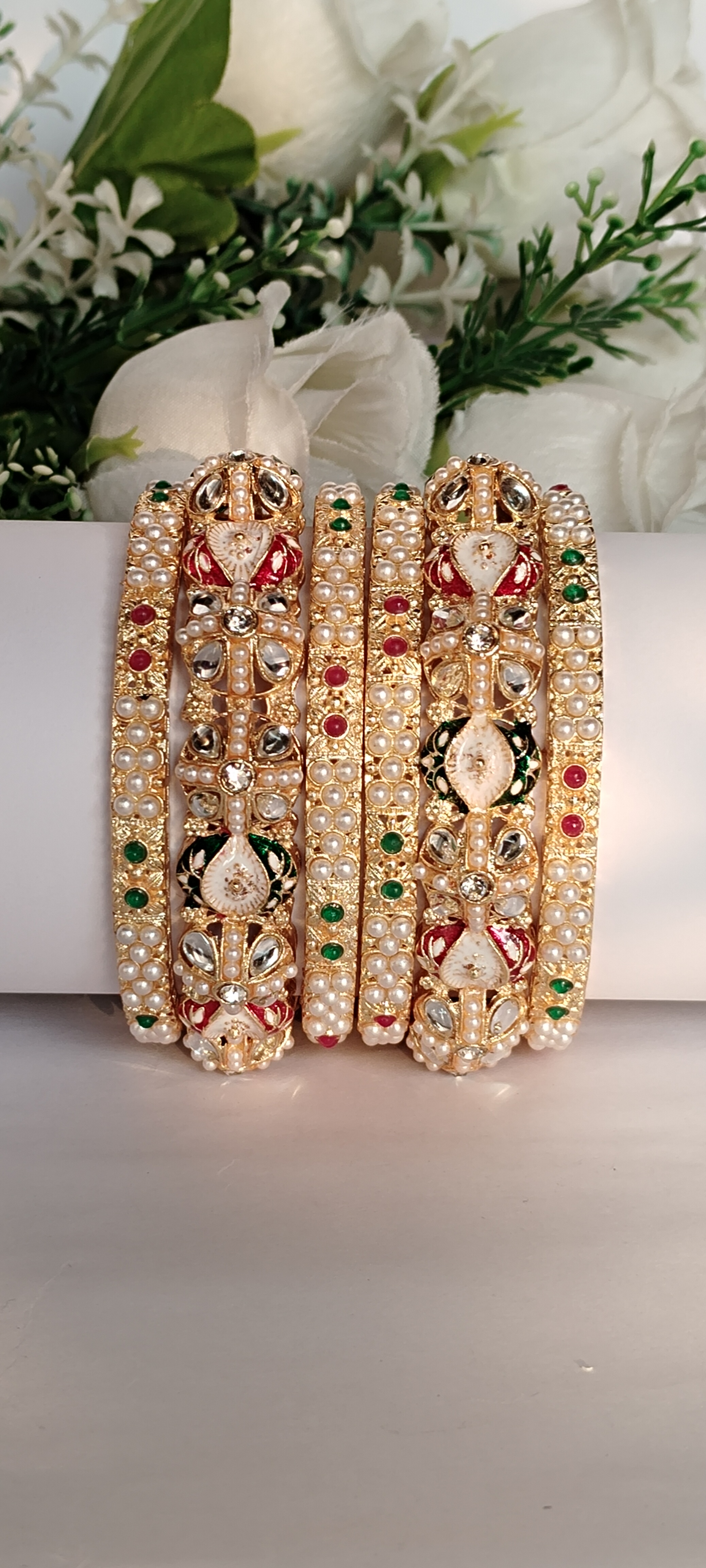 Meenakari Jadau Kundan Bangles